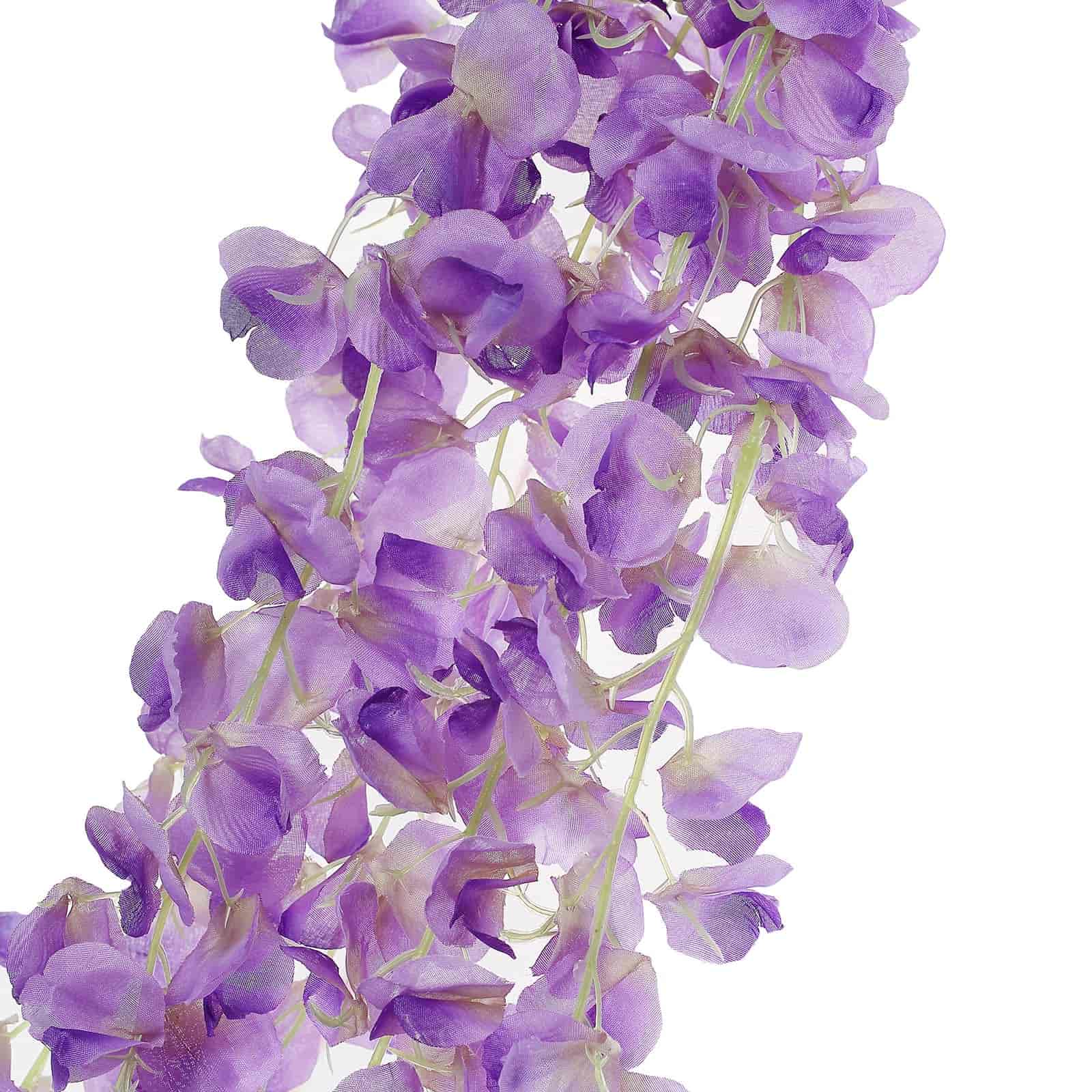 Stunning 42' Silk Lavender Lilac Wisteria Garland - 5 Strands