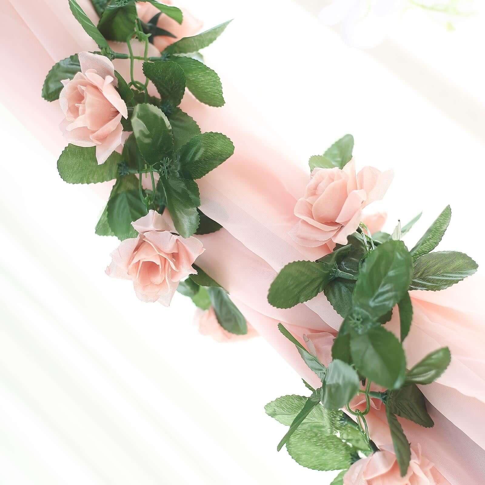Hot Sale! 6ft UV-Protected Dusty Rose Artificial Silk Rose Garland