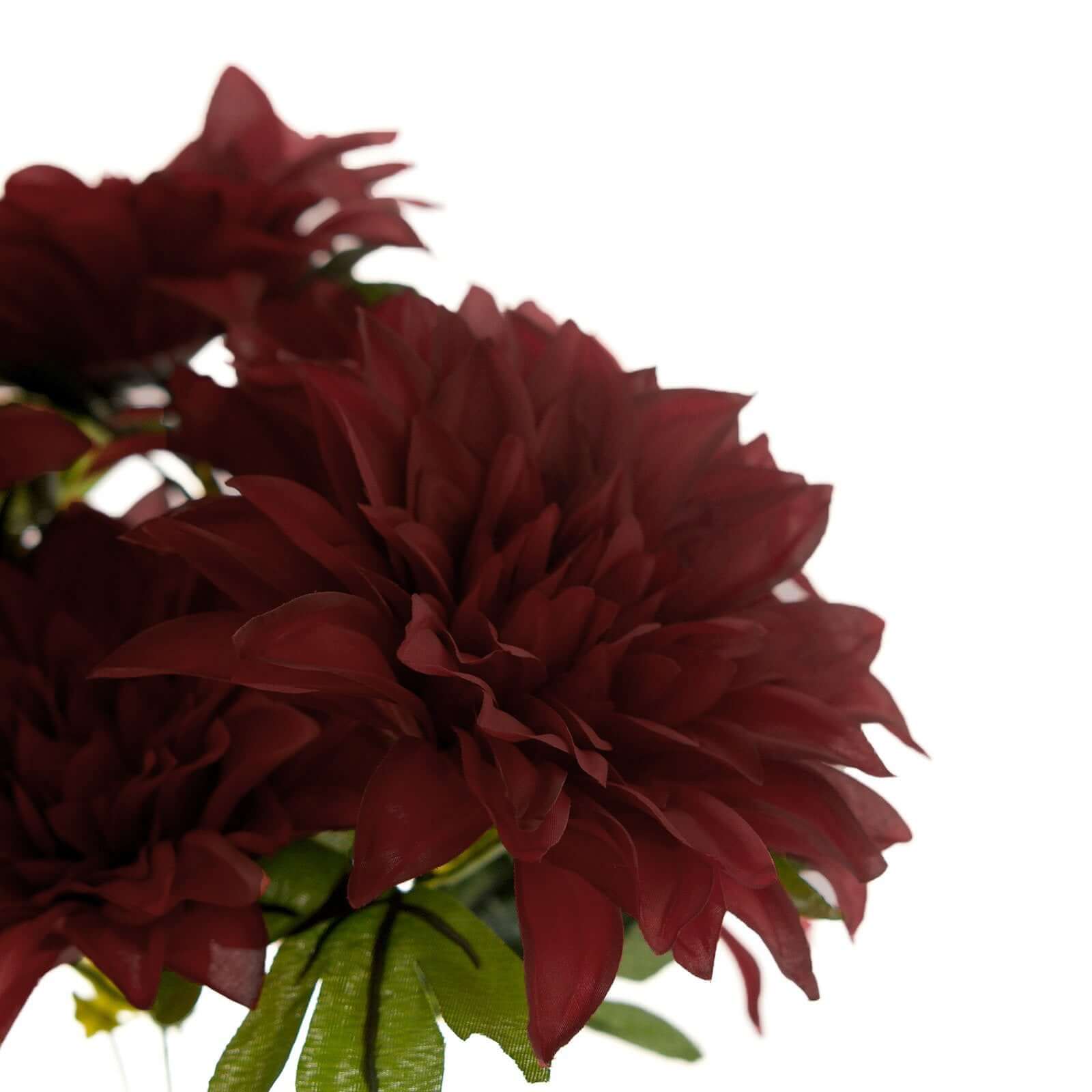 Special Offer: 2 Bouquets of Burgundy Artificial Silk Dahlia Flower Bushes