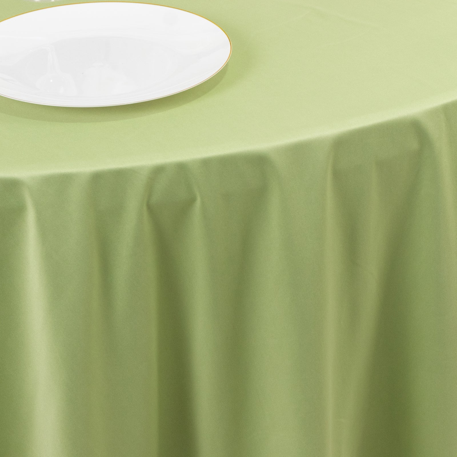 Sage Green 108' Premium Scuba Round Tablecloth - Stain & Wrinkle Resistant