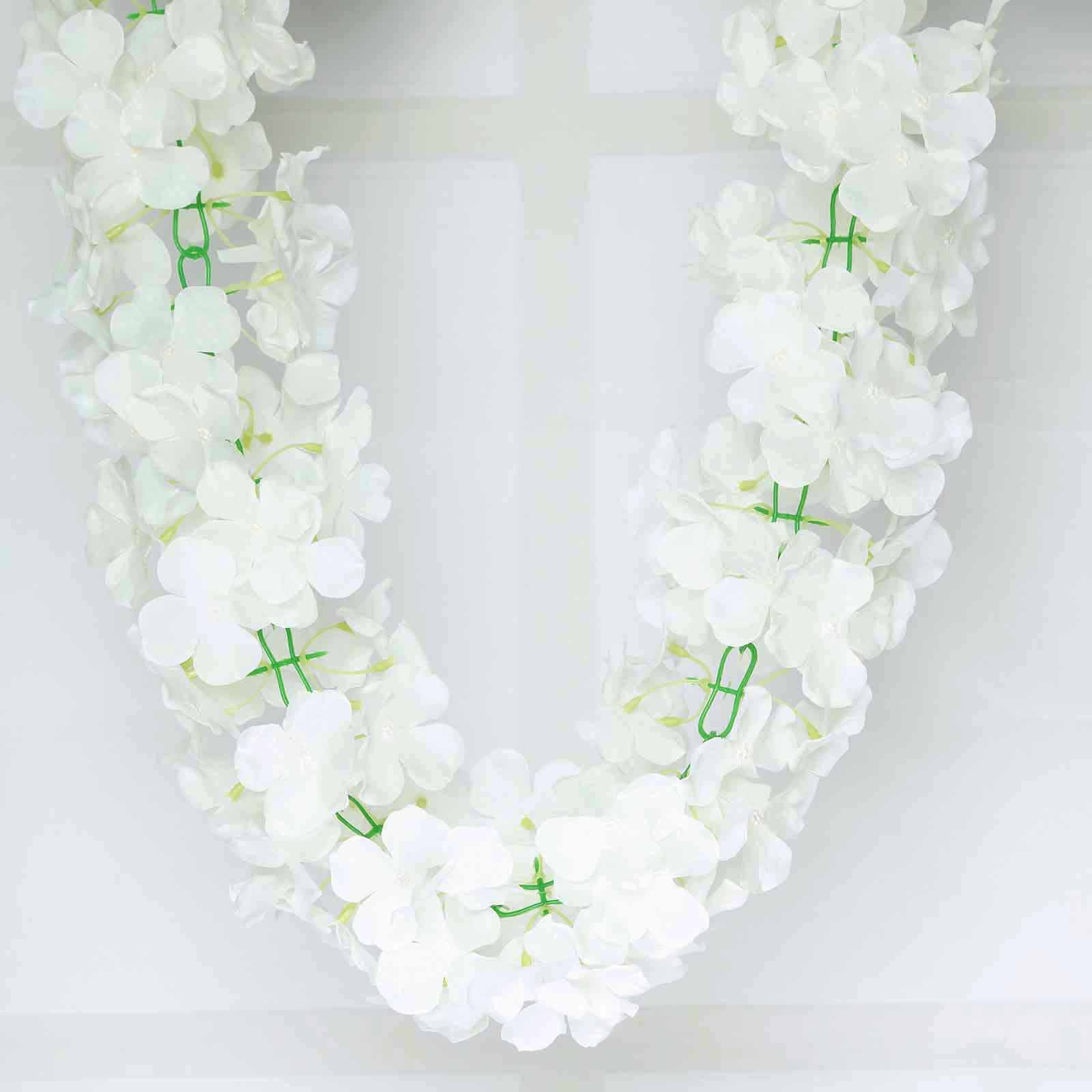 Get This 7-Foot Cream Artificial Silk Hydrangea Hanging Flower Garland for Stunning Decor