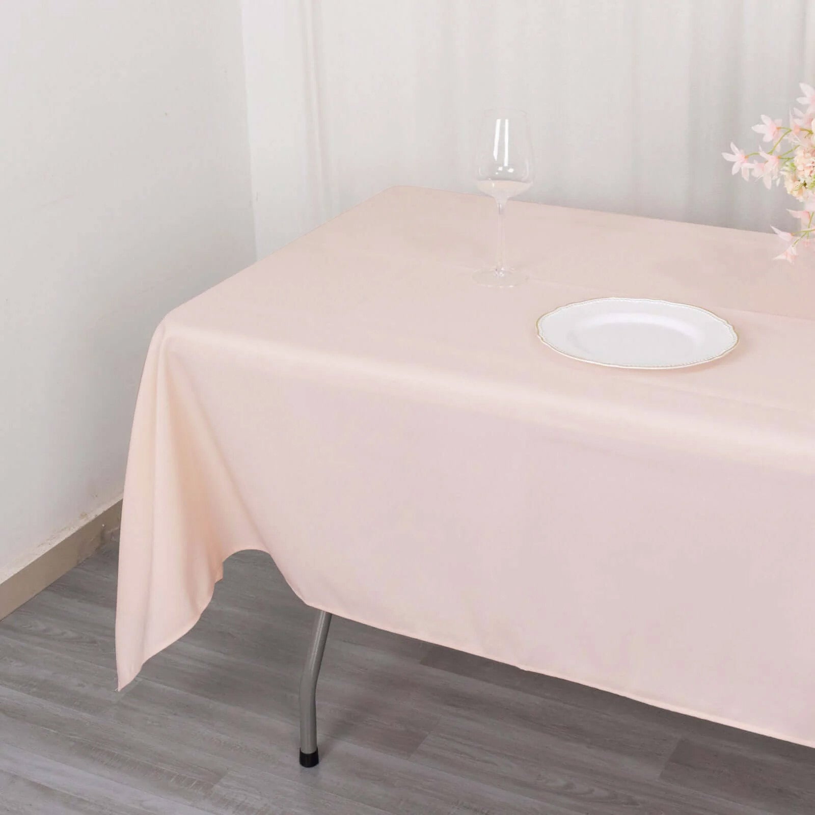 Blush Premium Polyester 60x102 Rectangle Tablecloth - Durable 220GSM, Wrinkle-Resistant