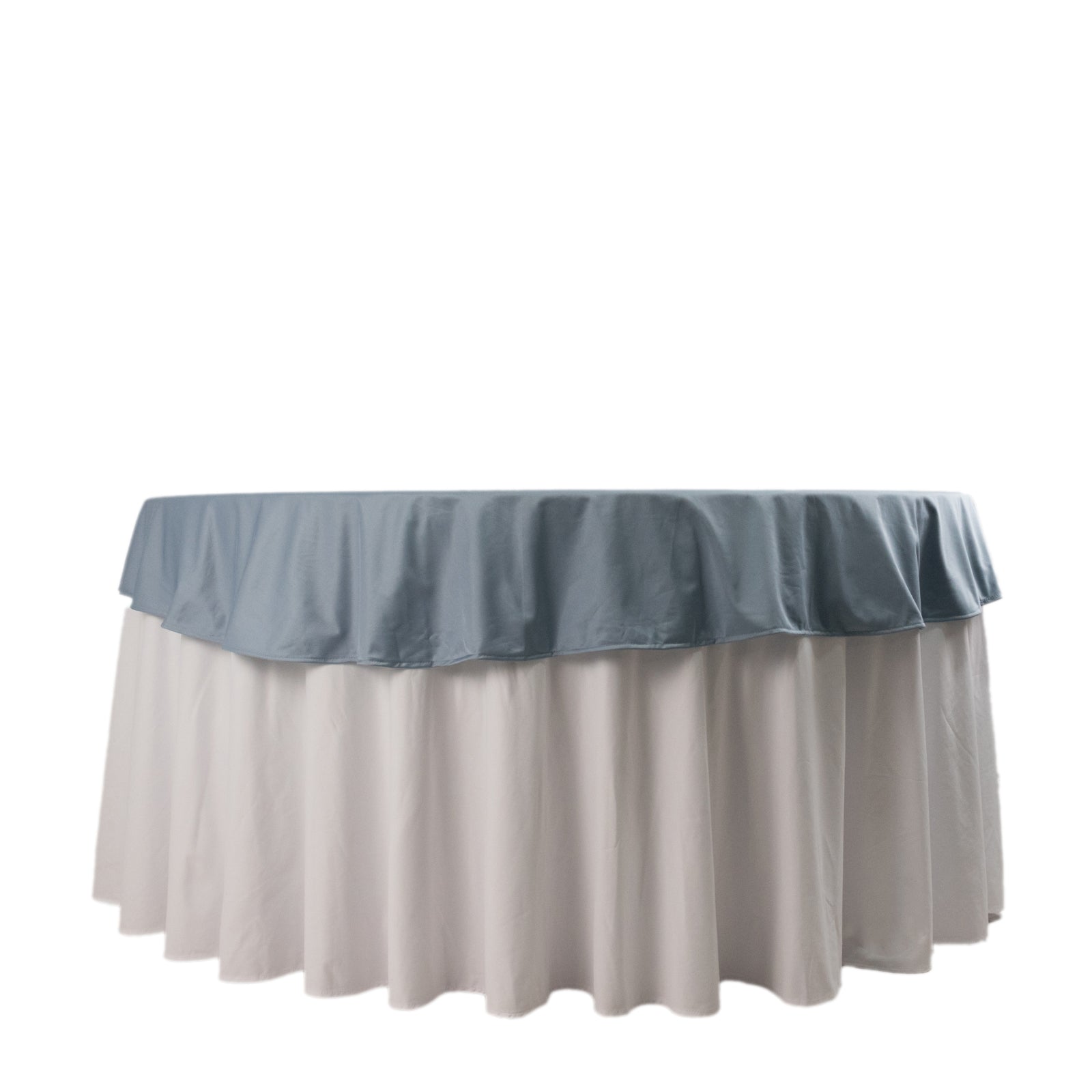 Dusty Blue 70' Round Premium Scuba Tablecloth - Anti - Wrinkle and Stain - Resistant