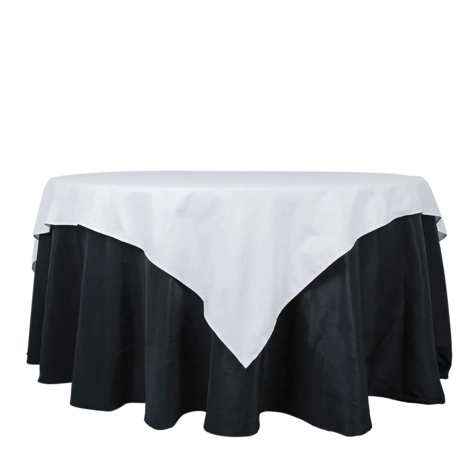 Premium 100% Cotton 70x70 Square Table Overlay - Soft, Breathable White Tablecloth for Events