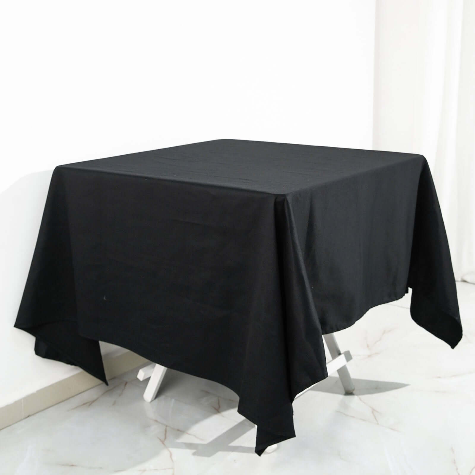 Exclusive 70x70 Black Cotton Tablecloth - Soft, Breathable & Hemmed