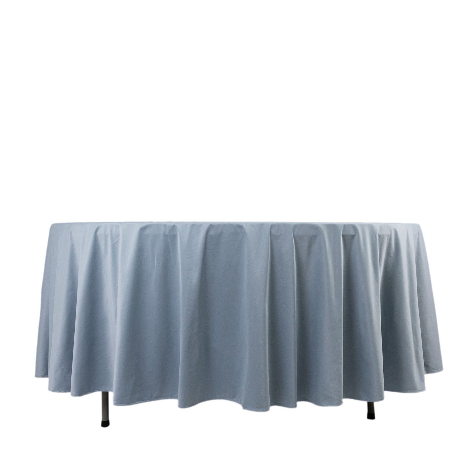 Hot Deal! Wrinkle-Free & Stain-Resistant Premium Scuba 108-Inch Round Dusty Blue Tablecloth