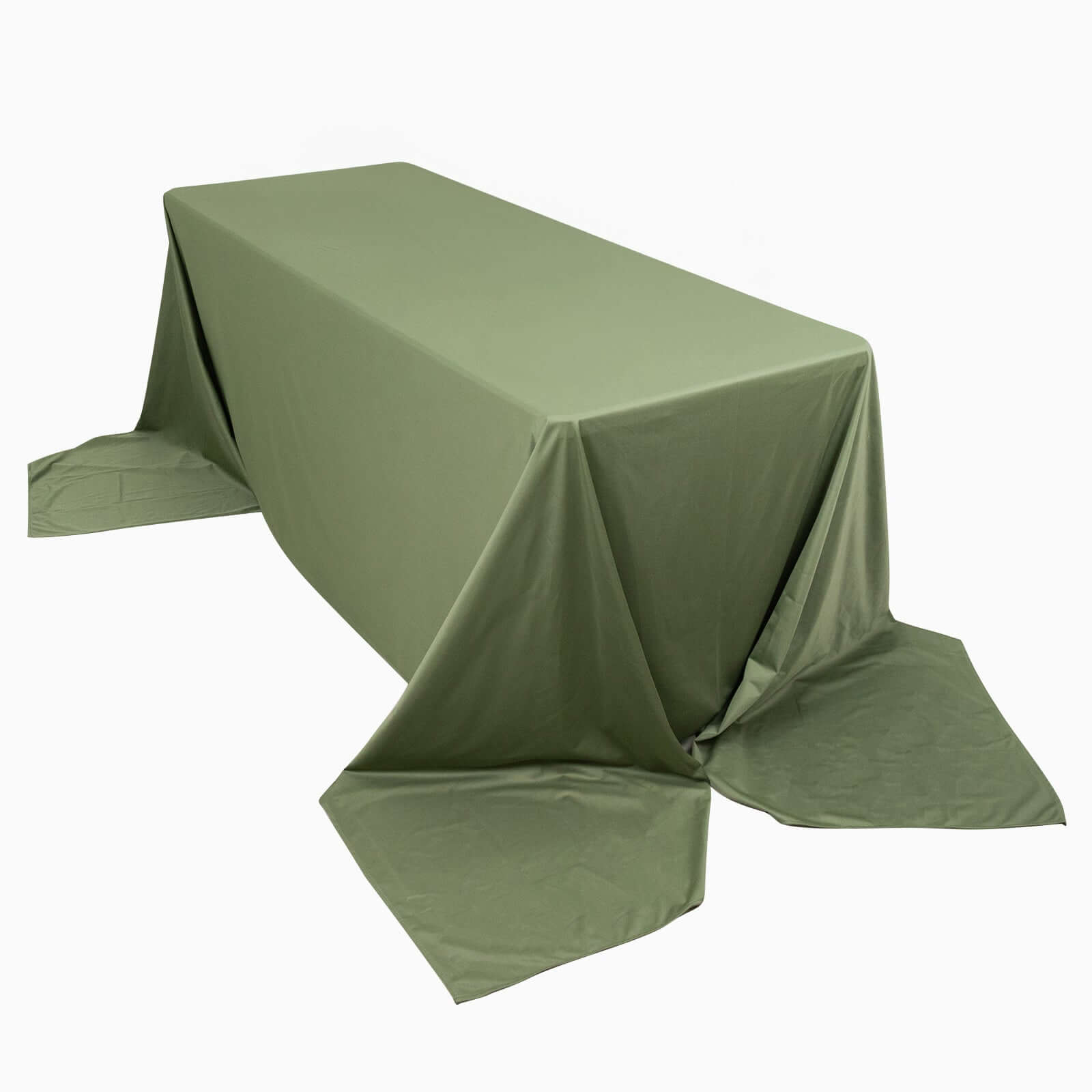 Exclusive Premium Scuba Rectangle Tablecloth in Dusty Sage Green - Wrinkle-Free, Stain-Resistant & Seamless