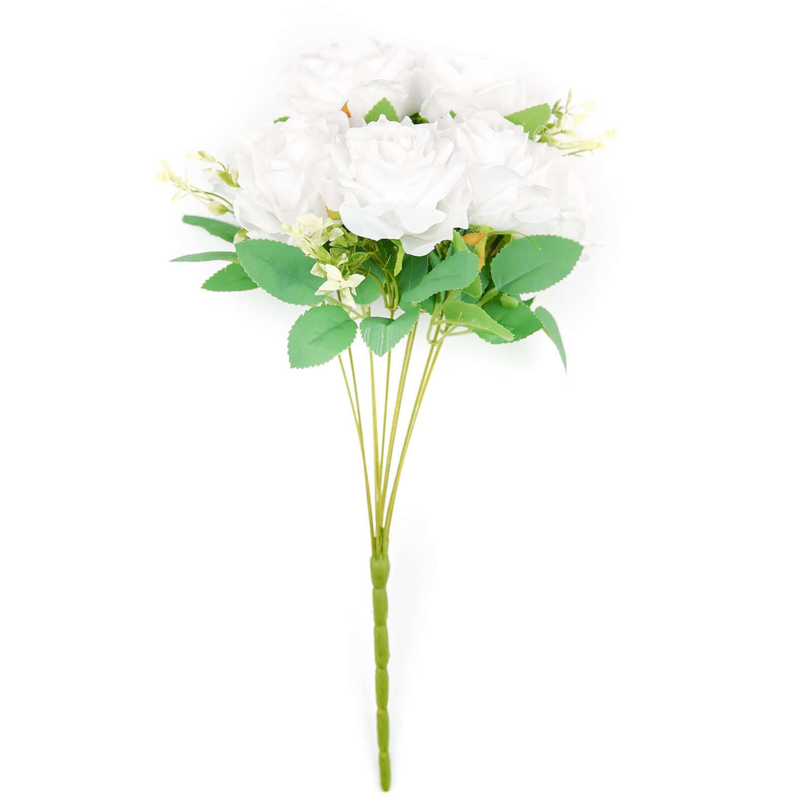 Special Offer! 2 Bushes 18-Head Real Touch White Silk Artificial Rose Bouquet