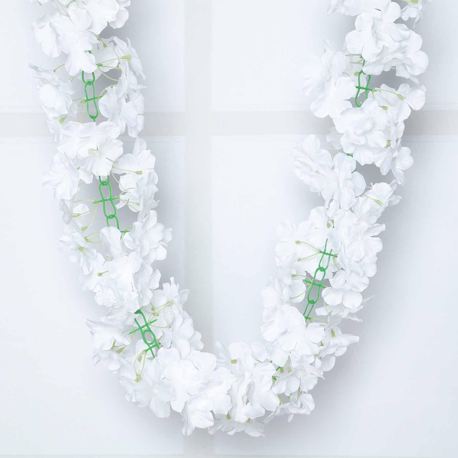 Hot Sale! 7-Foot White Artificial Silk Hydrangea Hanging Flower Garland for Decorations