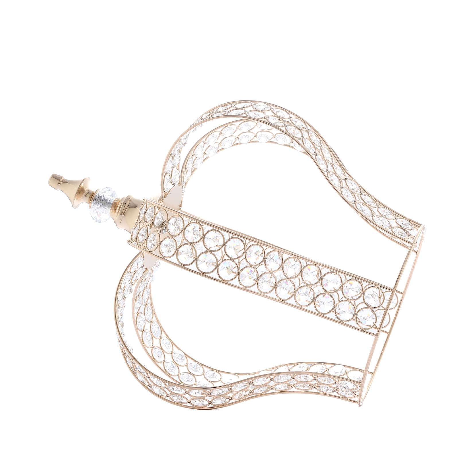 Metallic Gold Crystal-Bead Royal Crown Cake Topper - Ideal for Royal Baby Showers, Sweet 16 Cakes & Events