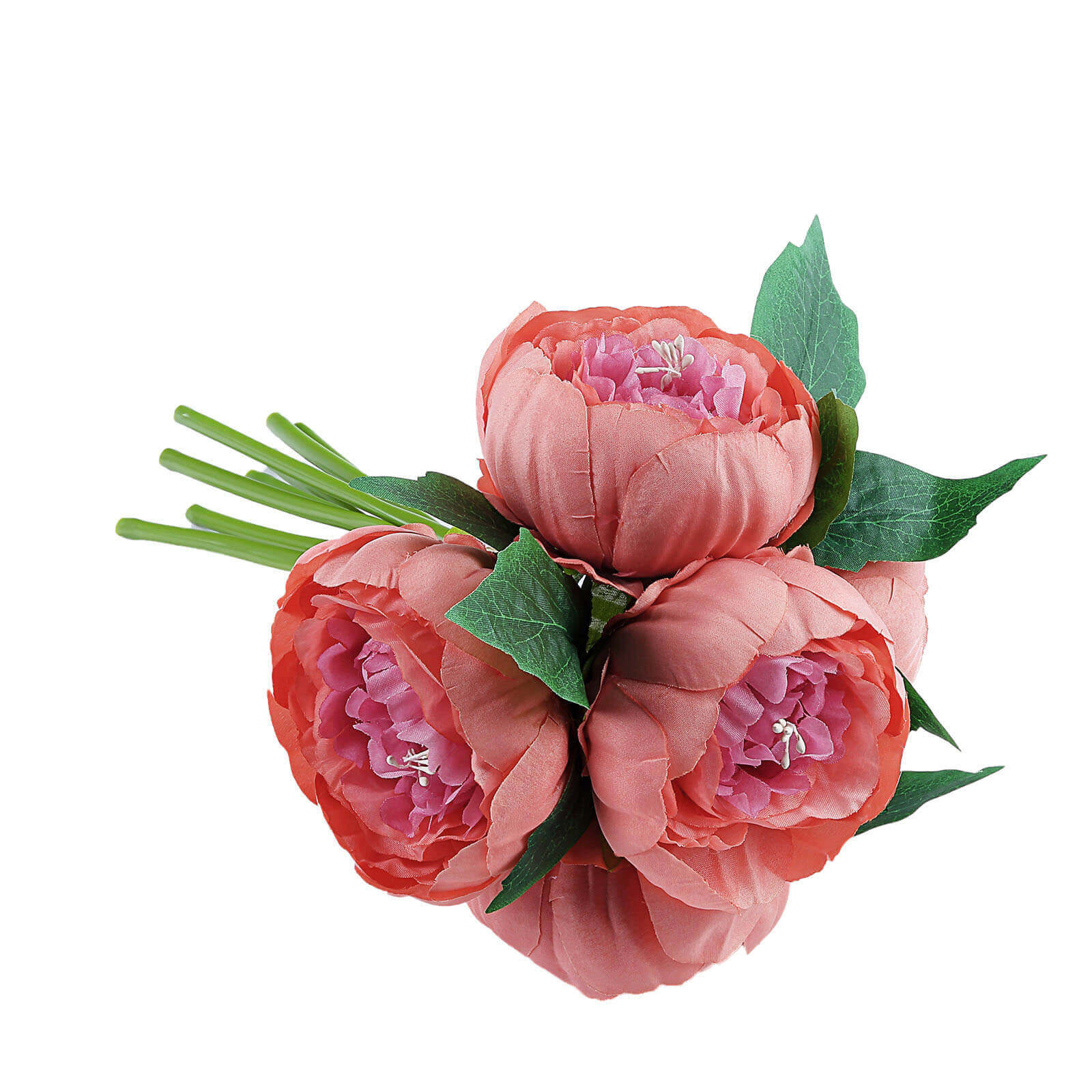 Hot! 5-Head Dusty Rose Artificial Silk Peony Bouquet