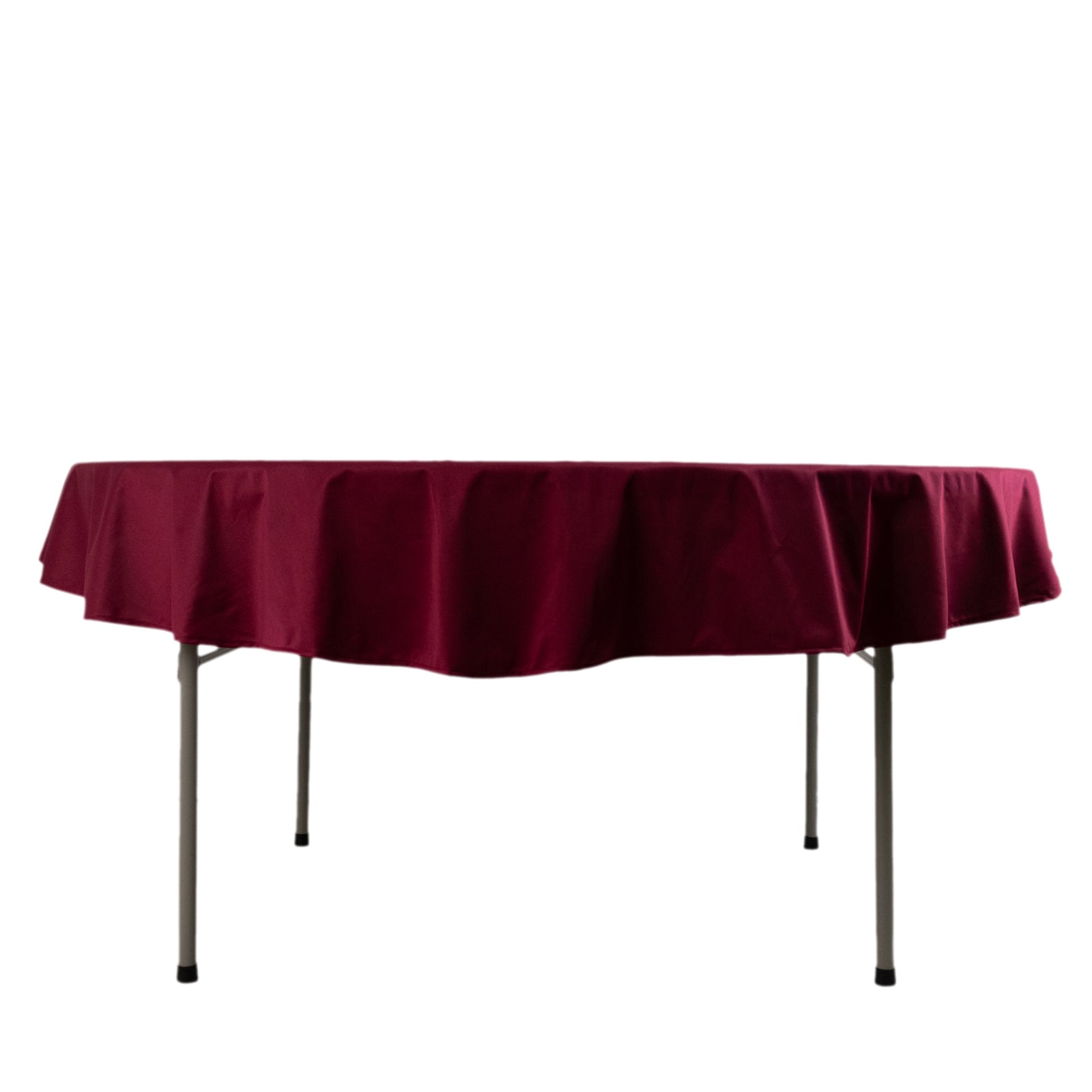 Hot Sale! Premium 70' Round Burgundy Scuba Tablecloth - Wrinkle & Stain Resistant
