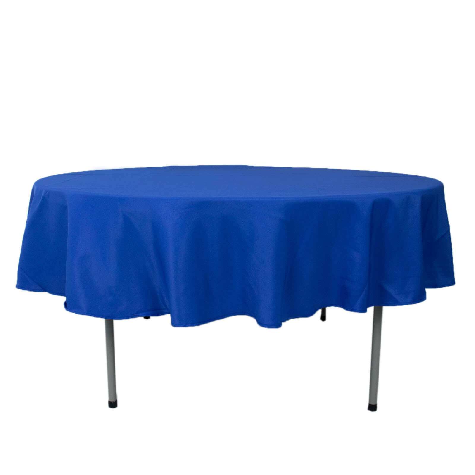Hot! Royal Blue 90' Dia. Premium Polyester Round Tablecloth - Stain & Wrinkle Resistant, 220GSM