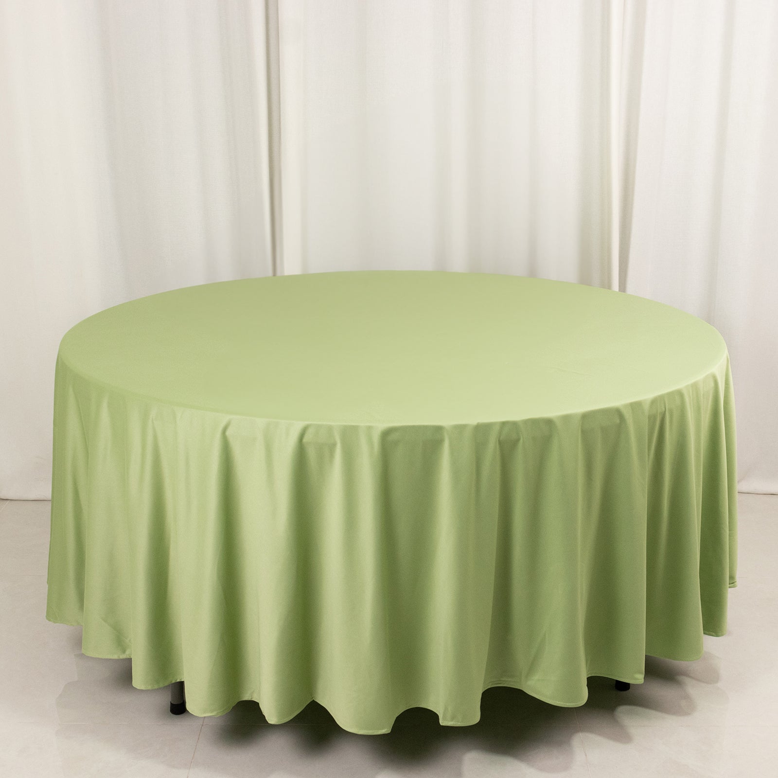 Sage Green 108' Premium Scuba Round Tablecloth - Stain & Wrinkle Resistant