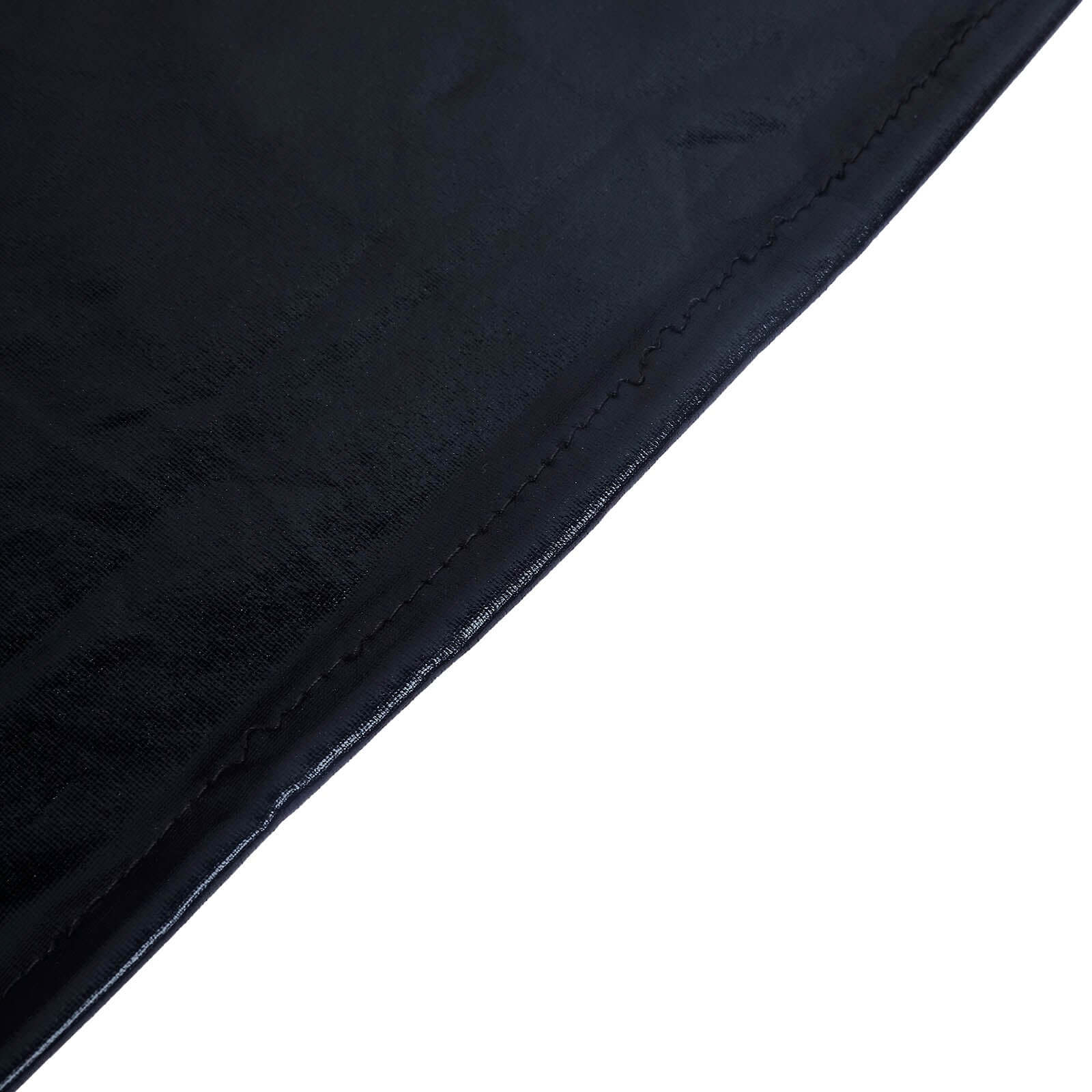 Black Metallic Spandex Stretch-Fit Water-Resistant 32" Cocktail Table Cover - Ideal for Events