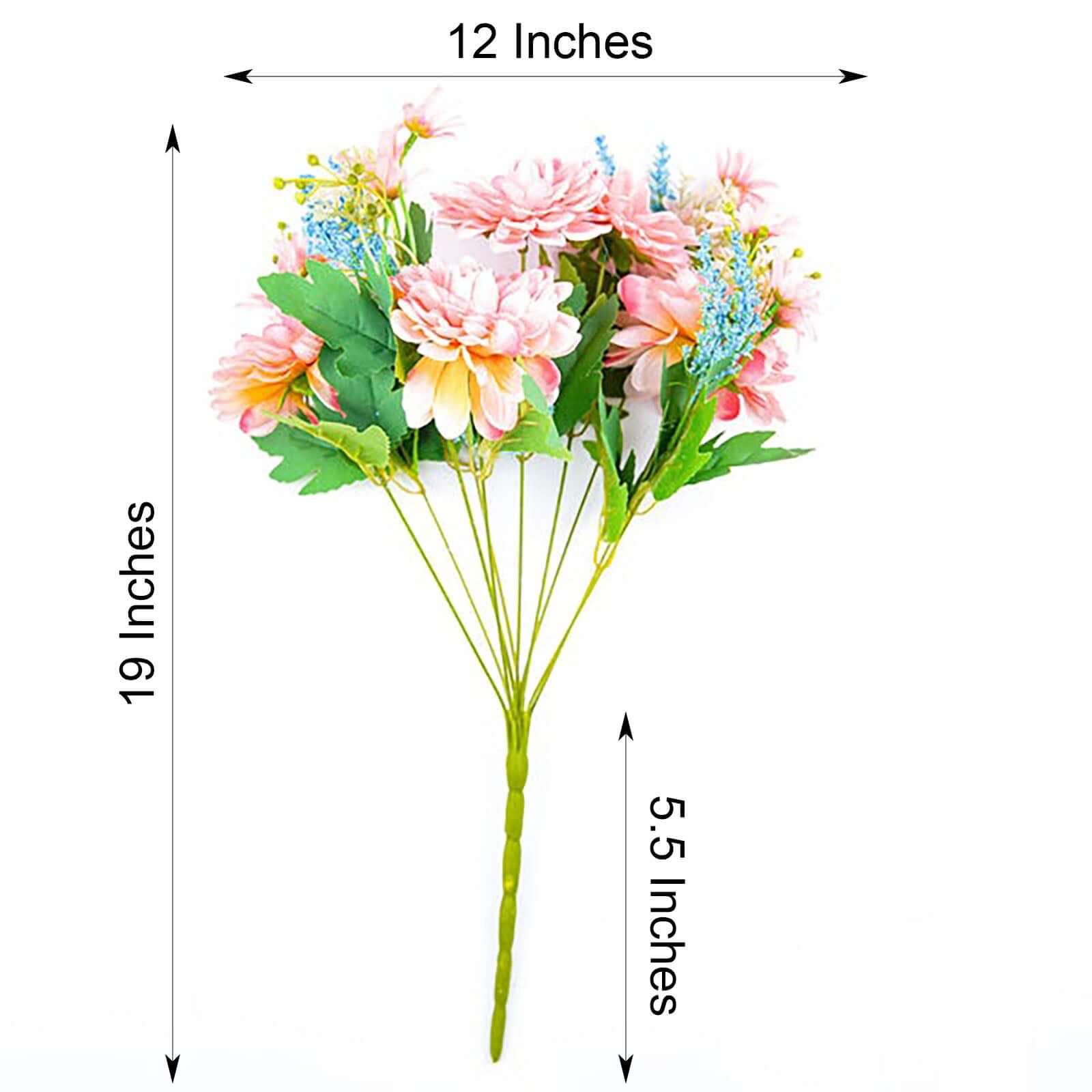 2-Bush Blush Blue Artificial Silk Dahlia Bouquet - Perfect for Any Occasion