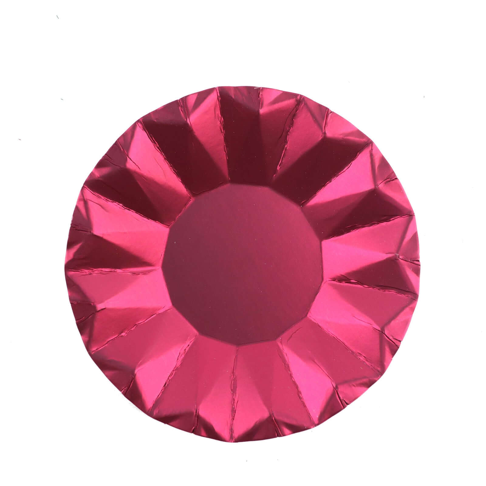 25-Pack 7-Inch Disposable Burgundy Round Dessert Plates with Geometric Prism Rim, 400GSM