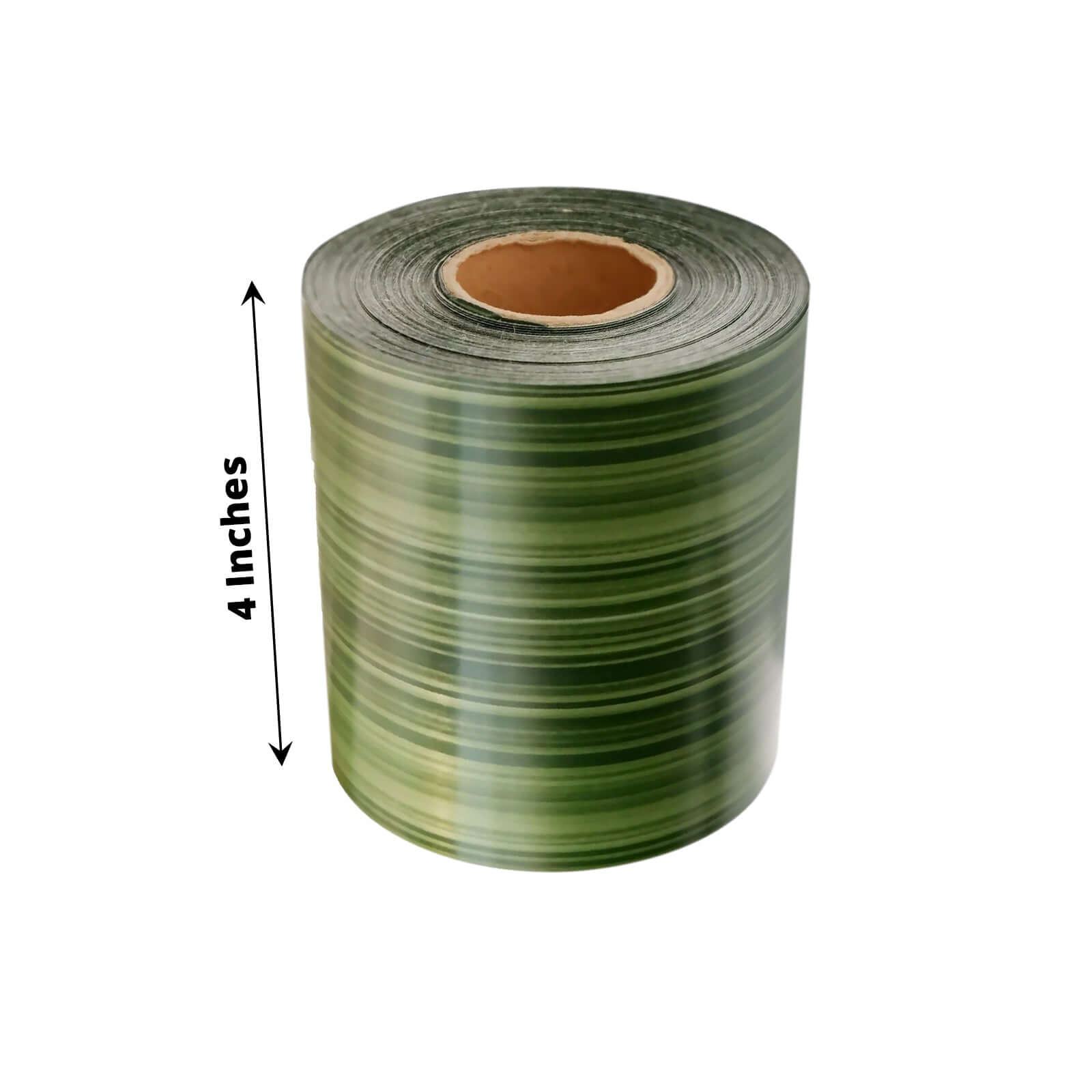 50-Yard 4-Inch Green Ti Leaf Double-Sided Waterproof Satin Ribbon for DIY Bouquet and Craft Supplies