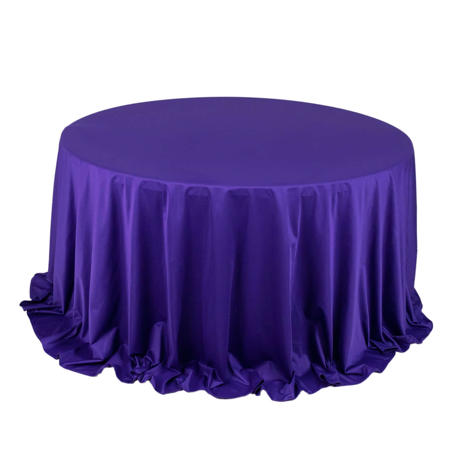 Exclusive Purple 132' Round Scuba Tablecloth - Wrinkle & Stain Free