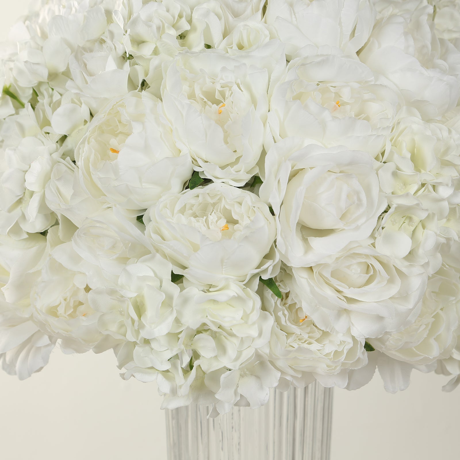 Hot Sale! Large Ivory Artificial Silk Rose Bouquet for Wedding Centerpieces and Table Decor - 20