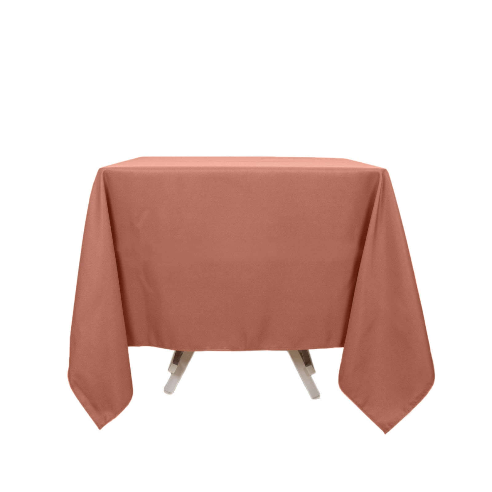 Hot! 70x70 Terracotta Wrinkle-Resistant 220GSM Premium Polyester Square Tablecloth