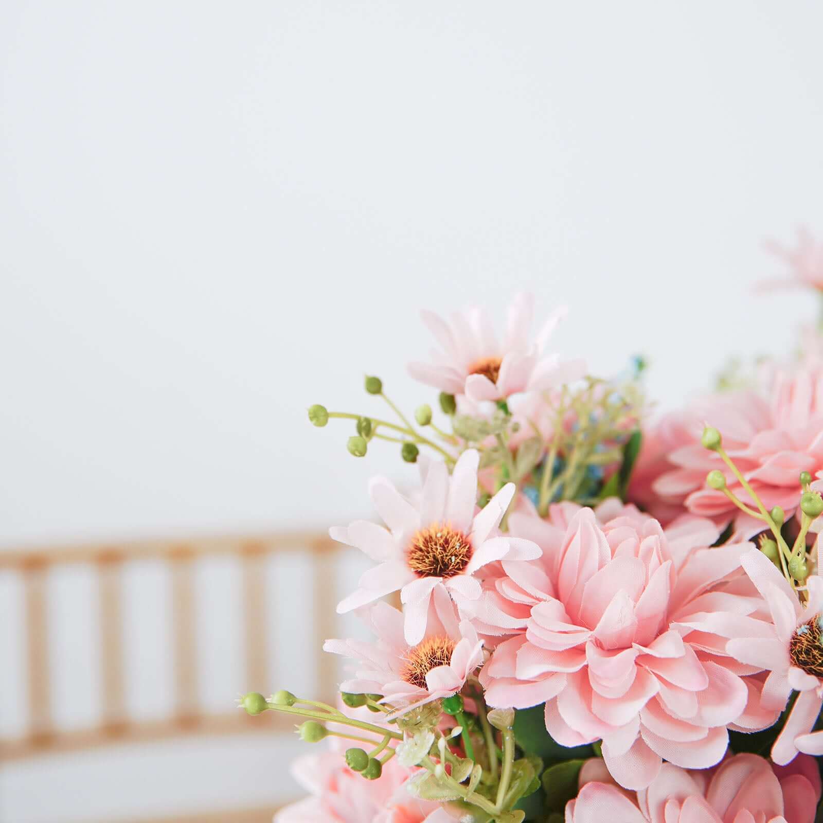 2-Bush Blush Blue Artificial Silk Dahlia Bouquet - Perfect for Any Occasion