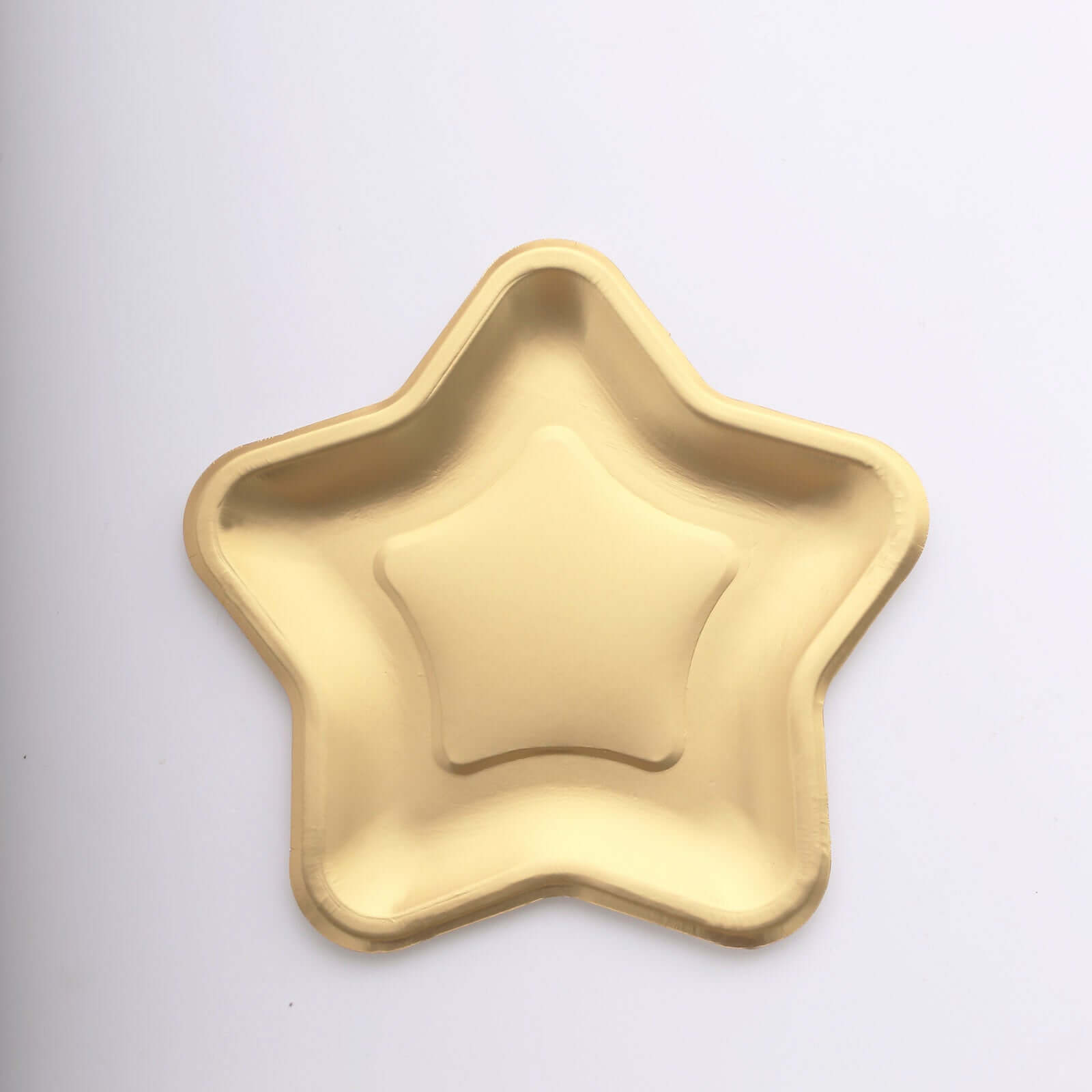 25-Piece Matte Gold Star-Shaped Eco-Friendly Disposable 300GSM 7-Inch Dessert Plates for Festivities
