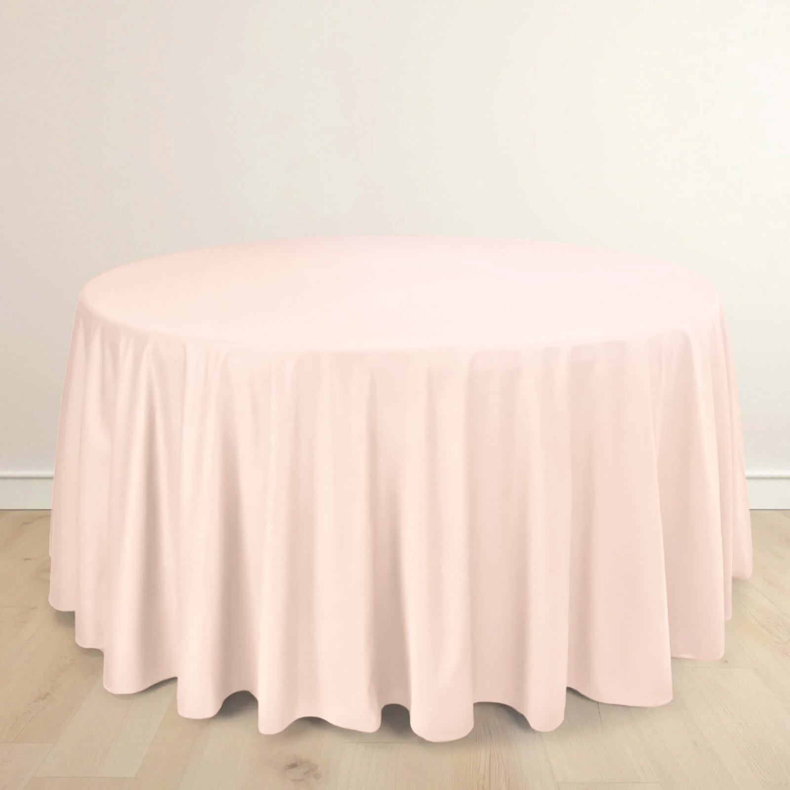 Premium Wrinkle-Free & Stain-Resistant Scuba Round 120 Tablecloth in Blush Color