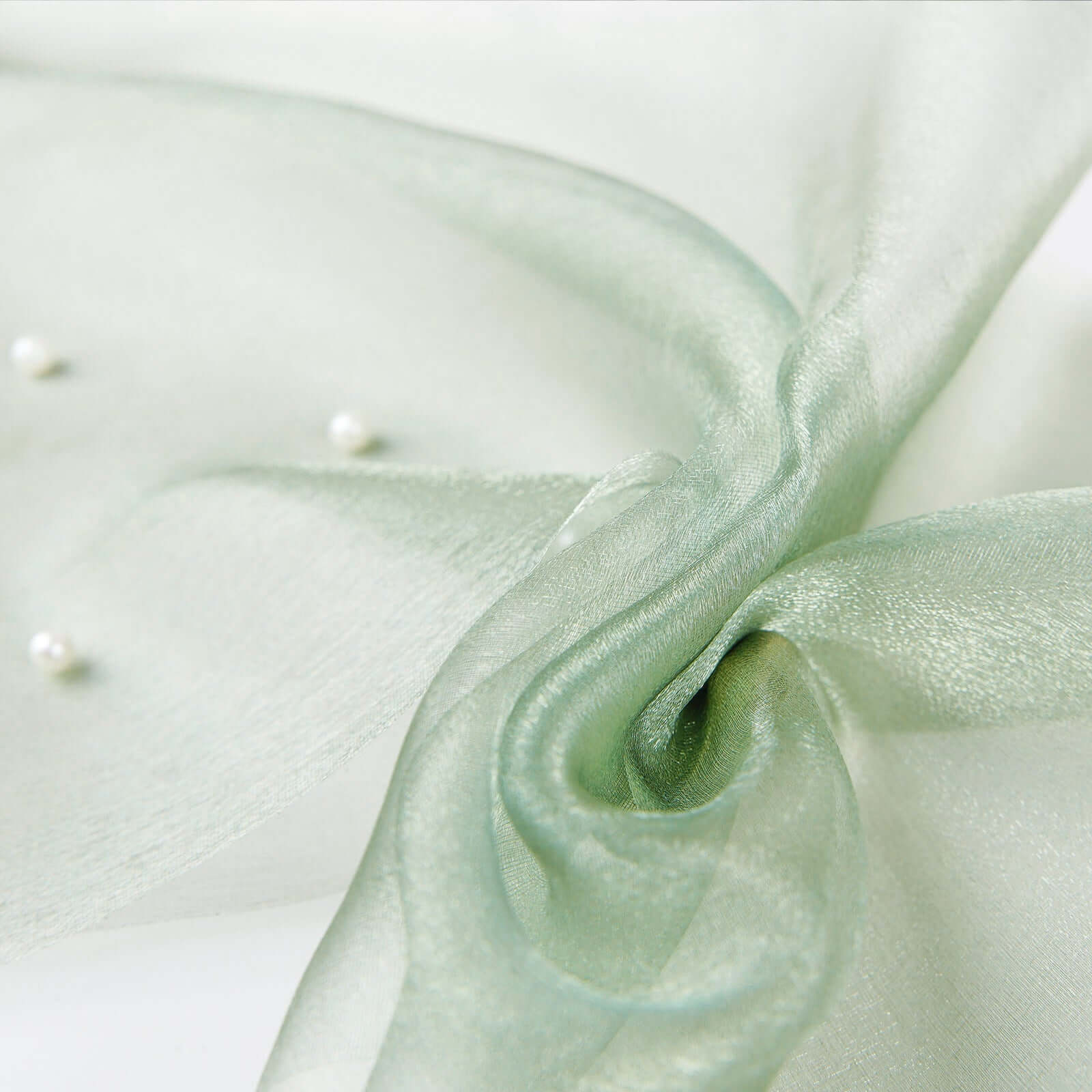 12-Foot Wide, 10-Yard Long Sage Green Sheer Chiffon Fabric Bolt for DIY Drapery - High Quality!