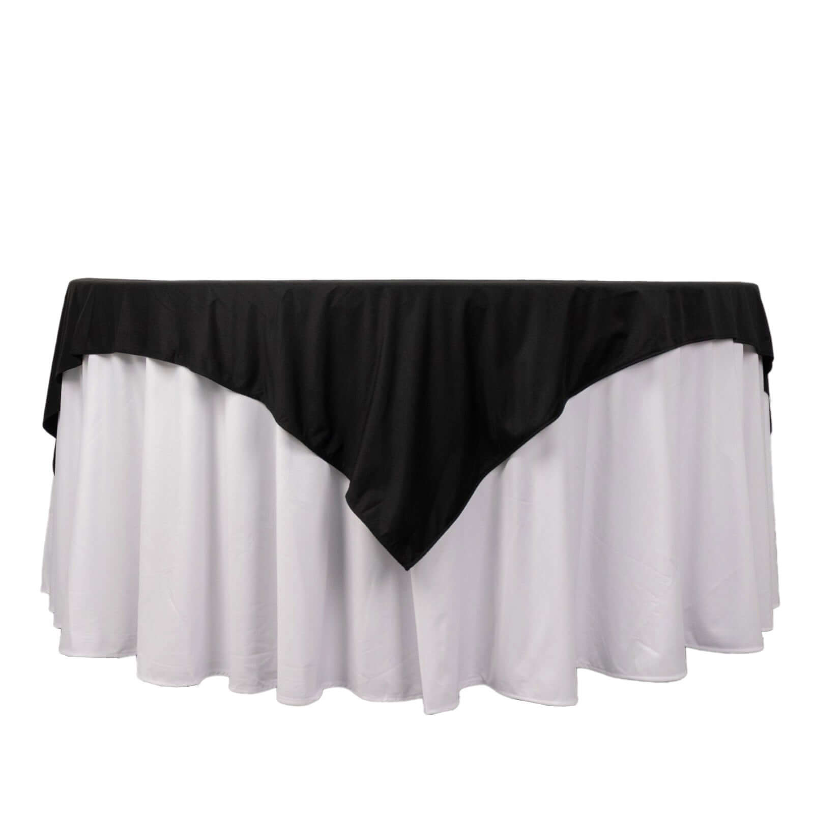 Black Premium 70x70 Scuba Table Overlay - Wrinkle-Free & Stain-Resistant