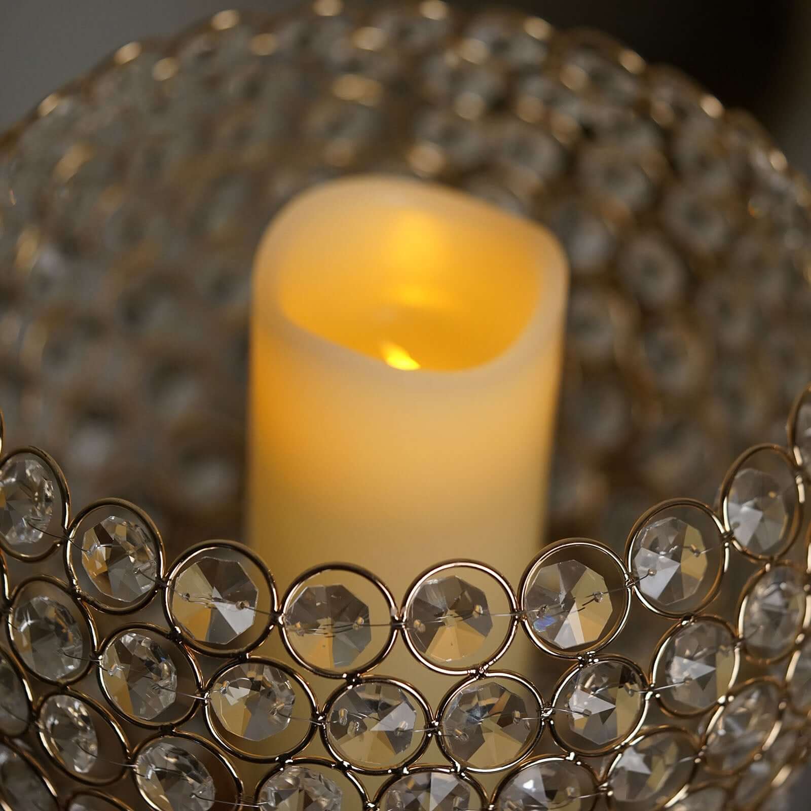 Hot! Gold Acrylic Votive Candle Holder with Crystal Goblet Design - Ideal Wedding Table Centerpiece