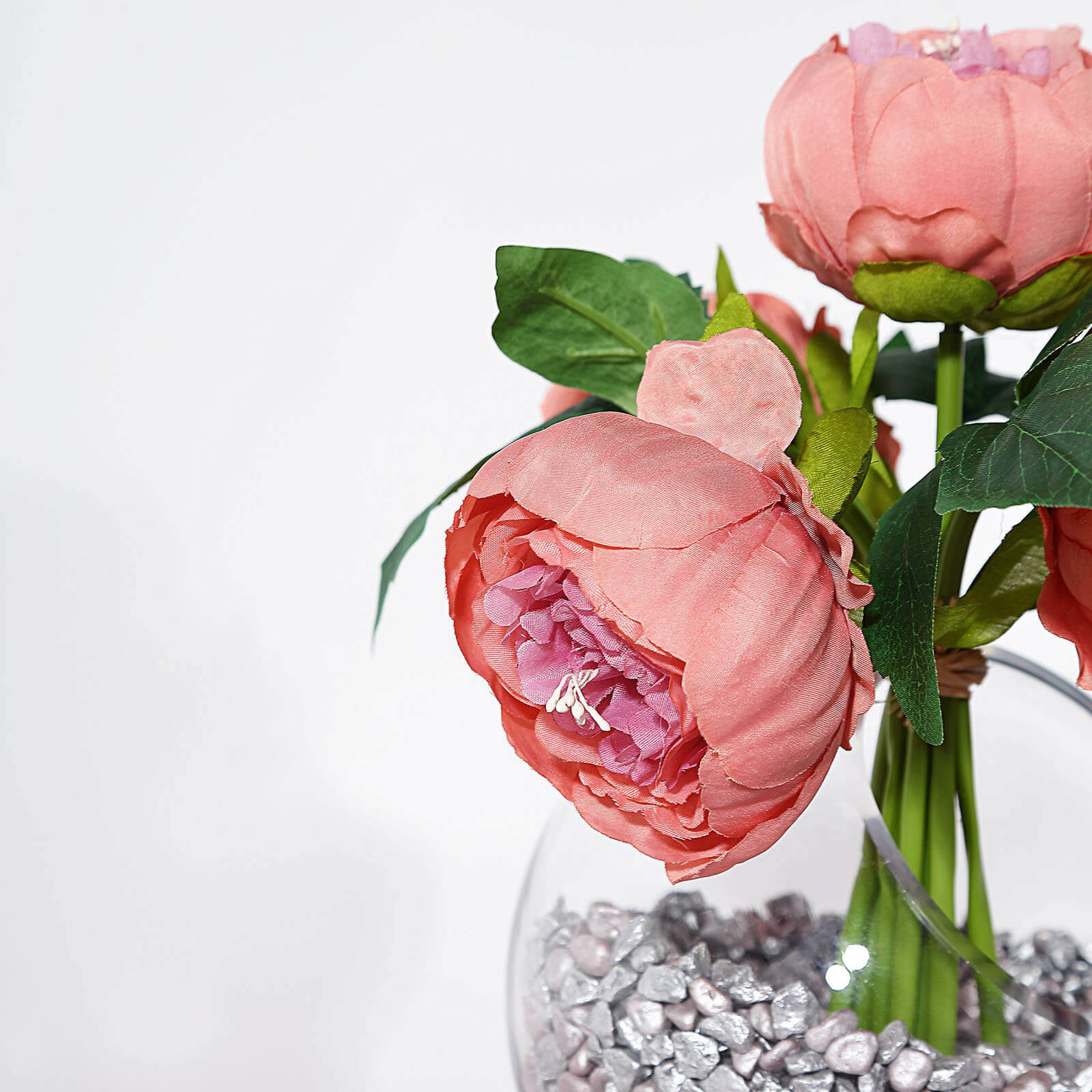 Hot! 5-Head Dusty Rose Artificial Silk Peony Bouquet