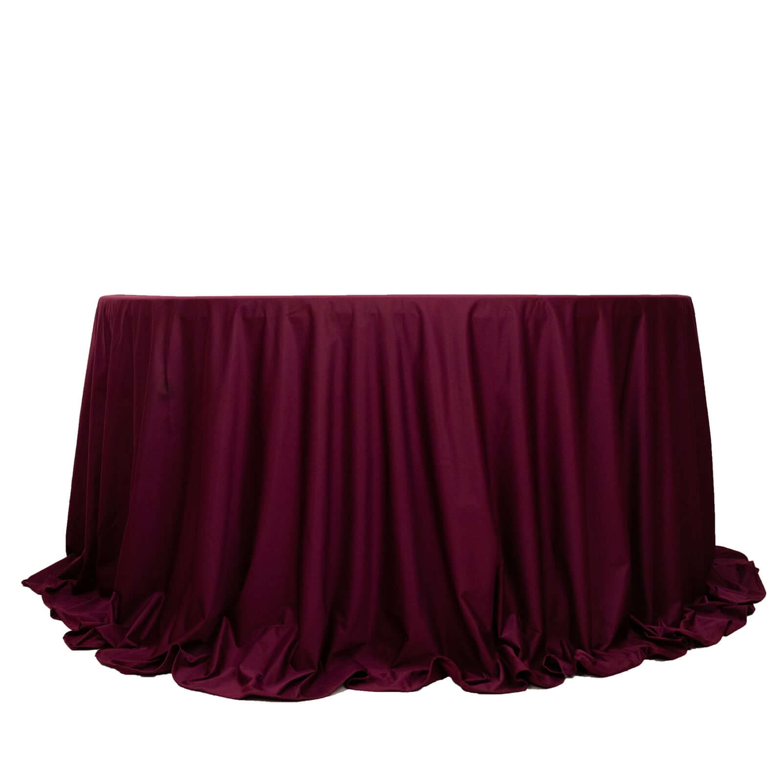 Premium Wrinkle-Free & Stain-Resistant Burgundy 132' Scuba Round Tablecloth for Events