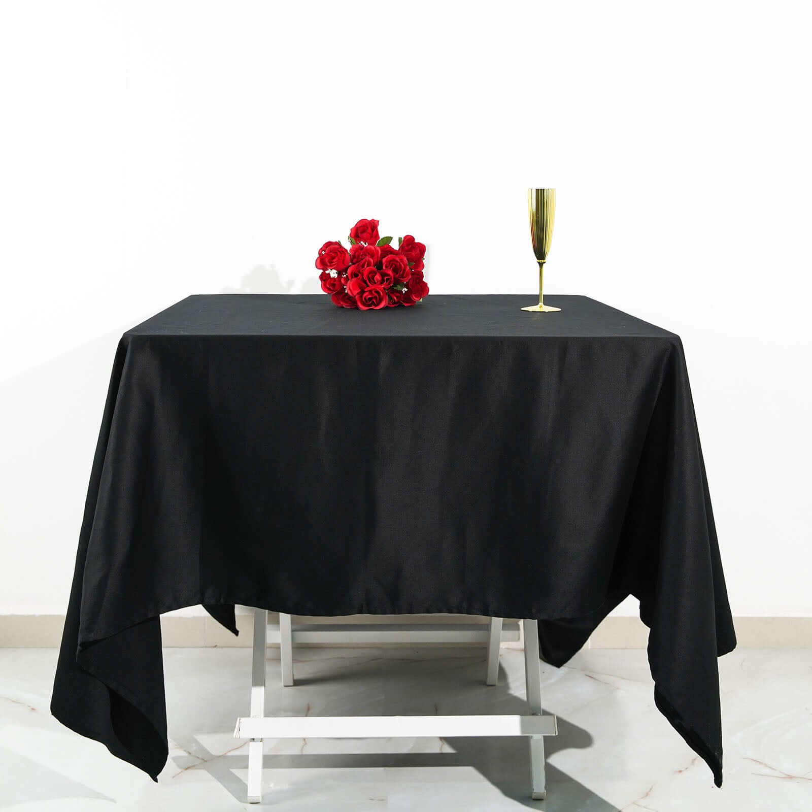 Exclusive 70x70 Black Cotton Tablecloth - Soft, Breathable & Hemmed