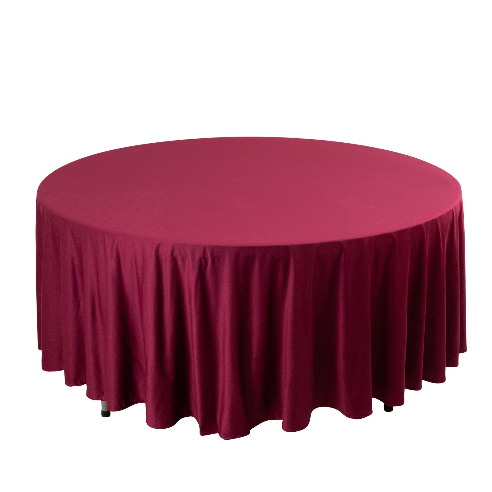 Luxury Burgundy 108-Inch Round Scuba Tablecloth - Anti-Wrinkle & Stainproof