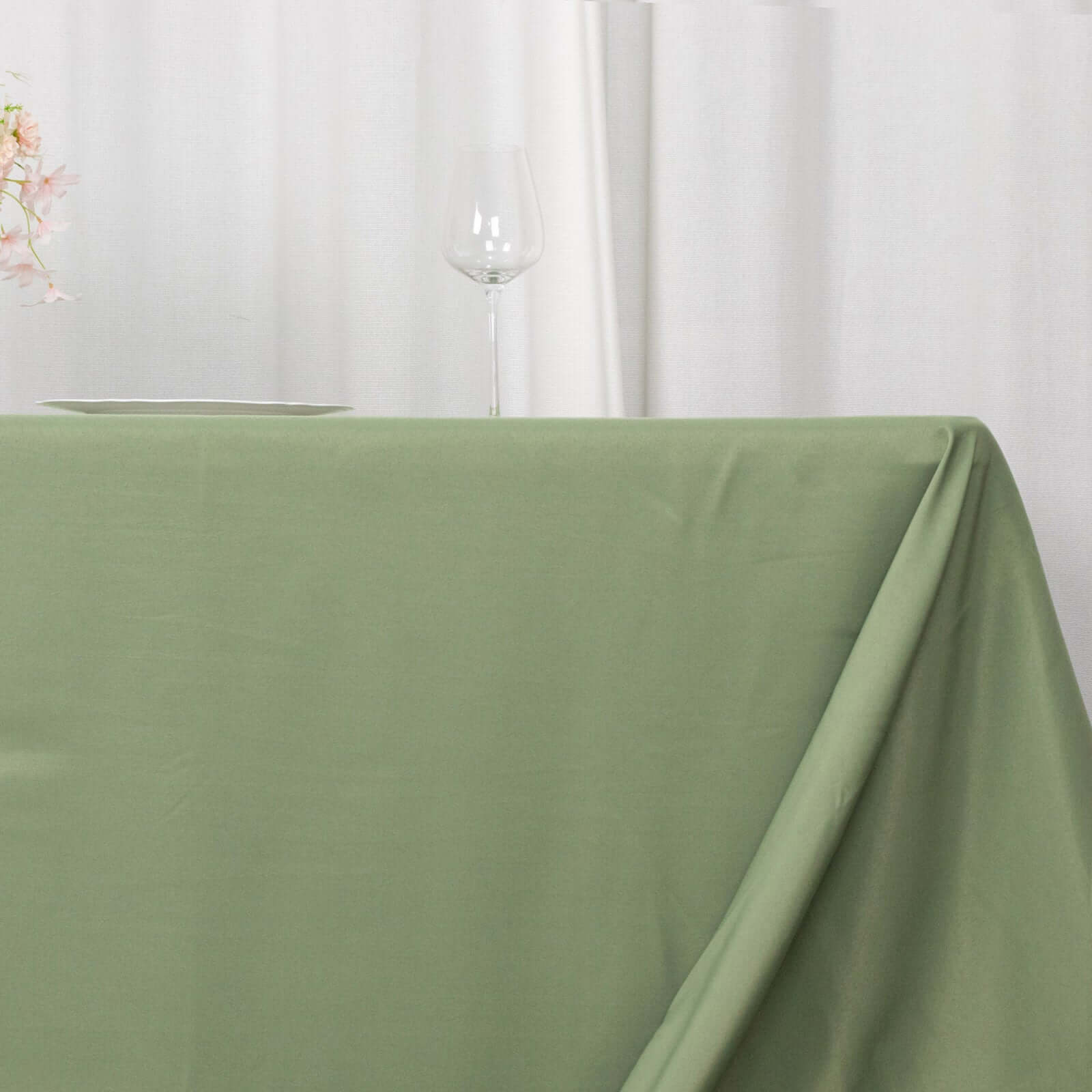 Hot! Seamless 220GSM Stain-Resistant Premium Polyester Dusty Sage Green Rectangle Tablecloth 90x156