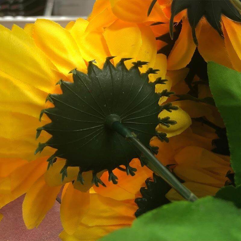 70 Yellow Artificial Silk Sunflowers in 5 Bushes for Vase Decoration
