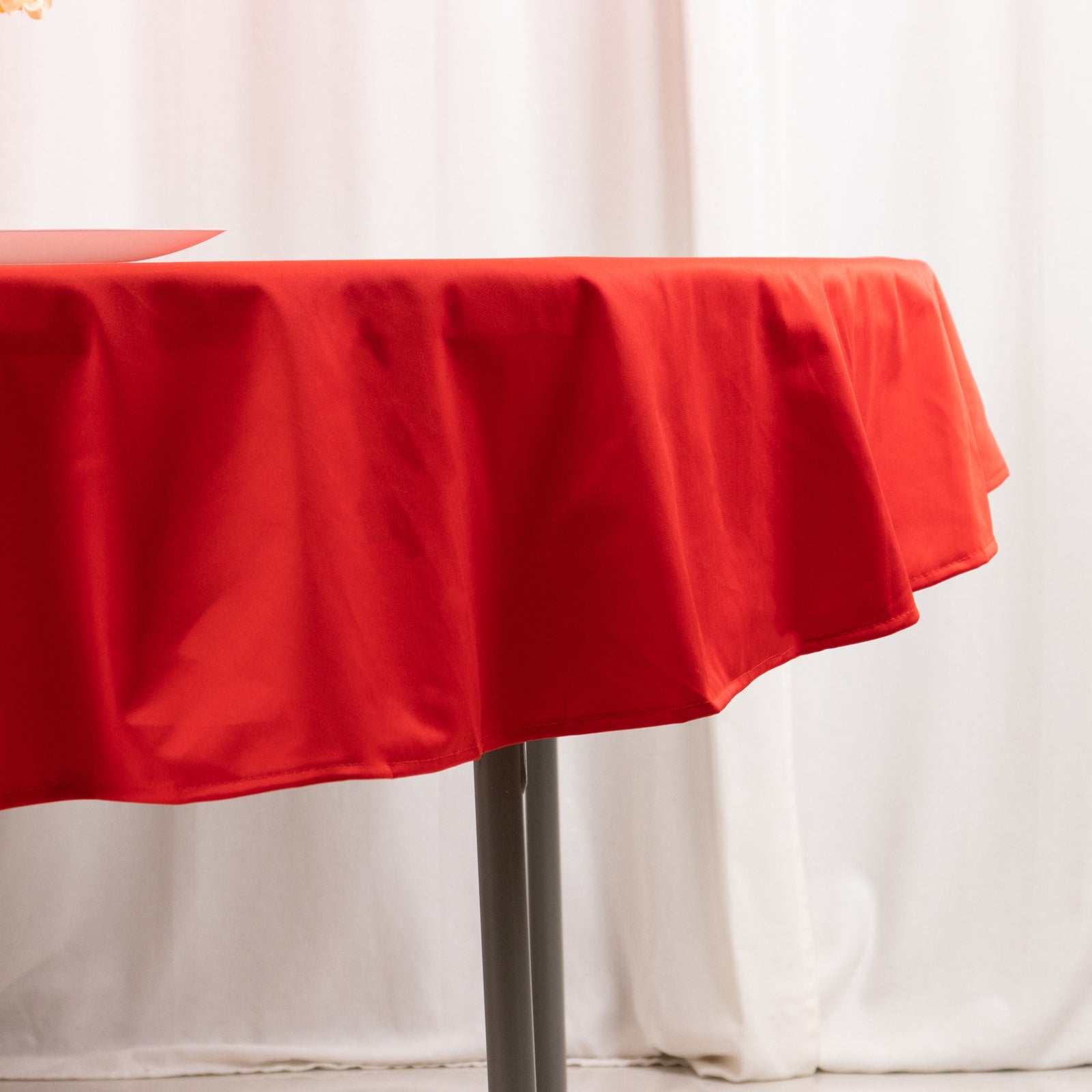Red 70-Inch Premium Scuba Round Tablecloth - Anti-Wrinkle & Stainproof