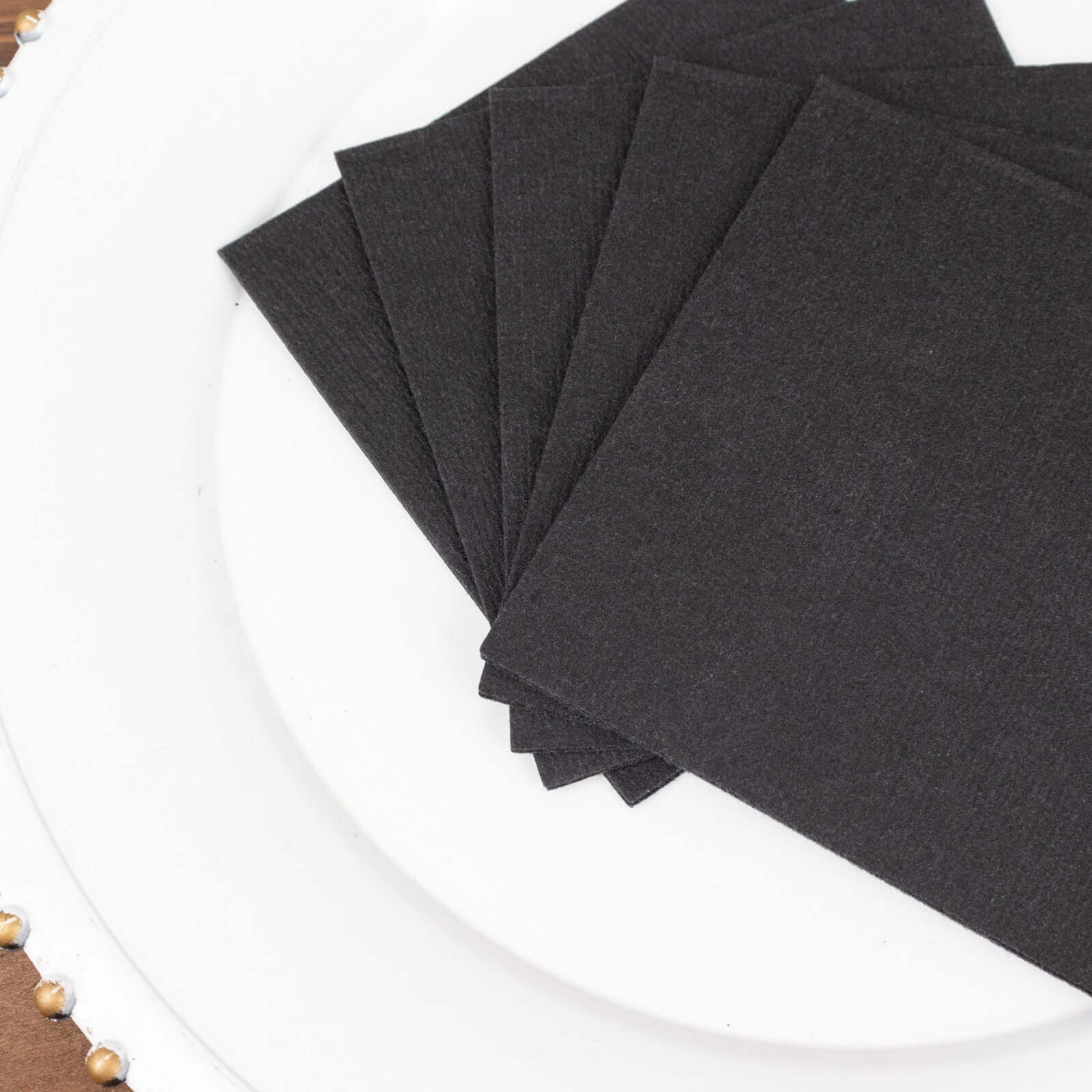 20-Pack Black 5x5 Airlaid Paper Cocktail Napkins - Soft, Absorbent & Linen-Like