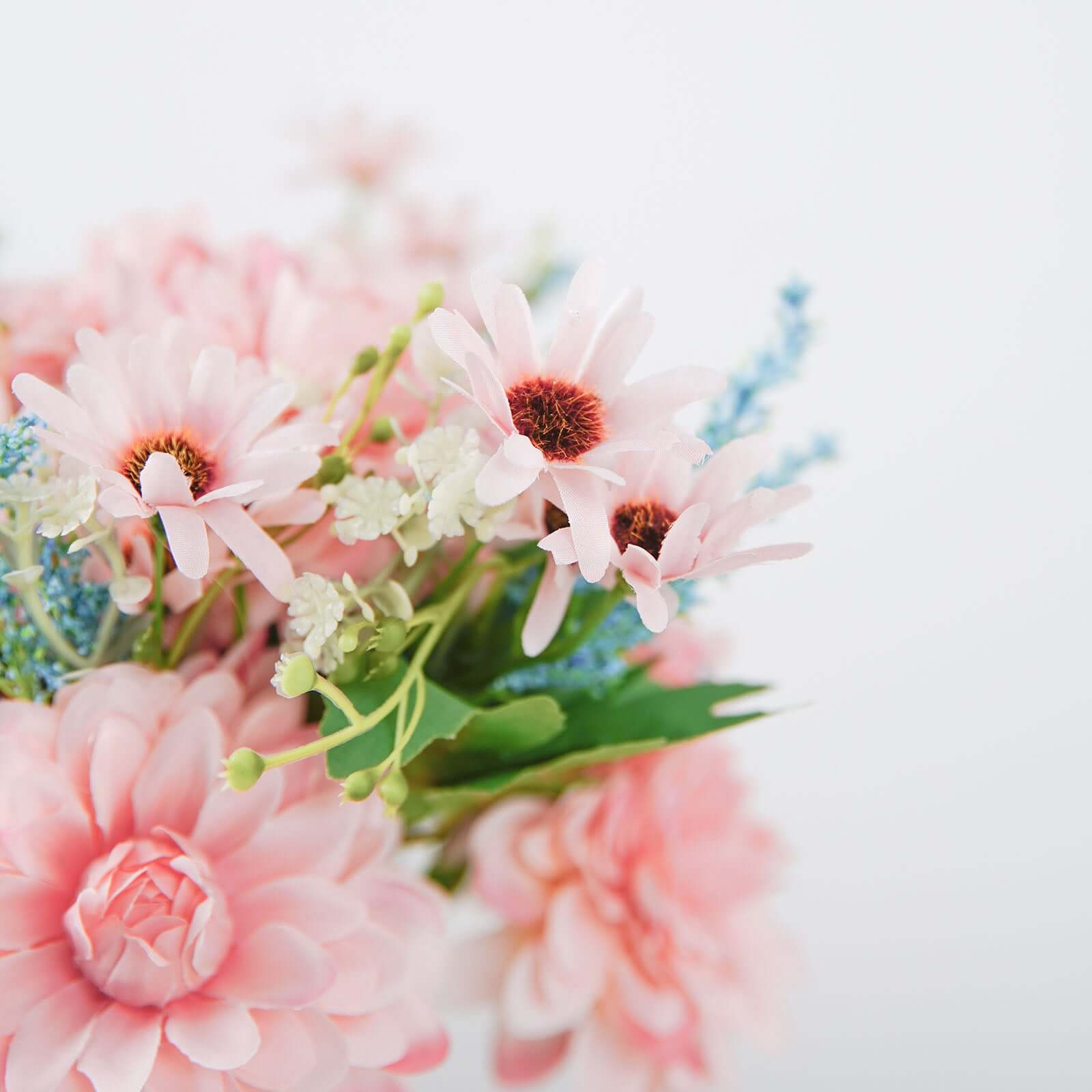 2-Bush Blush Blue Artificial Silk Dahlia Bouquet - Perfect for Any Occasion