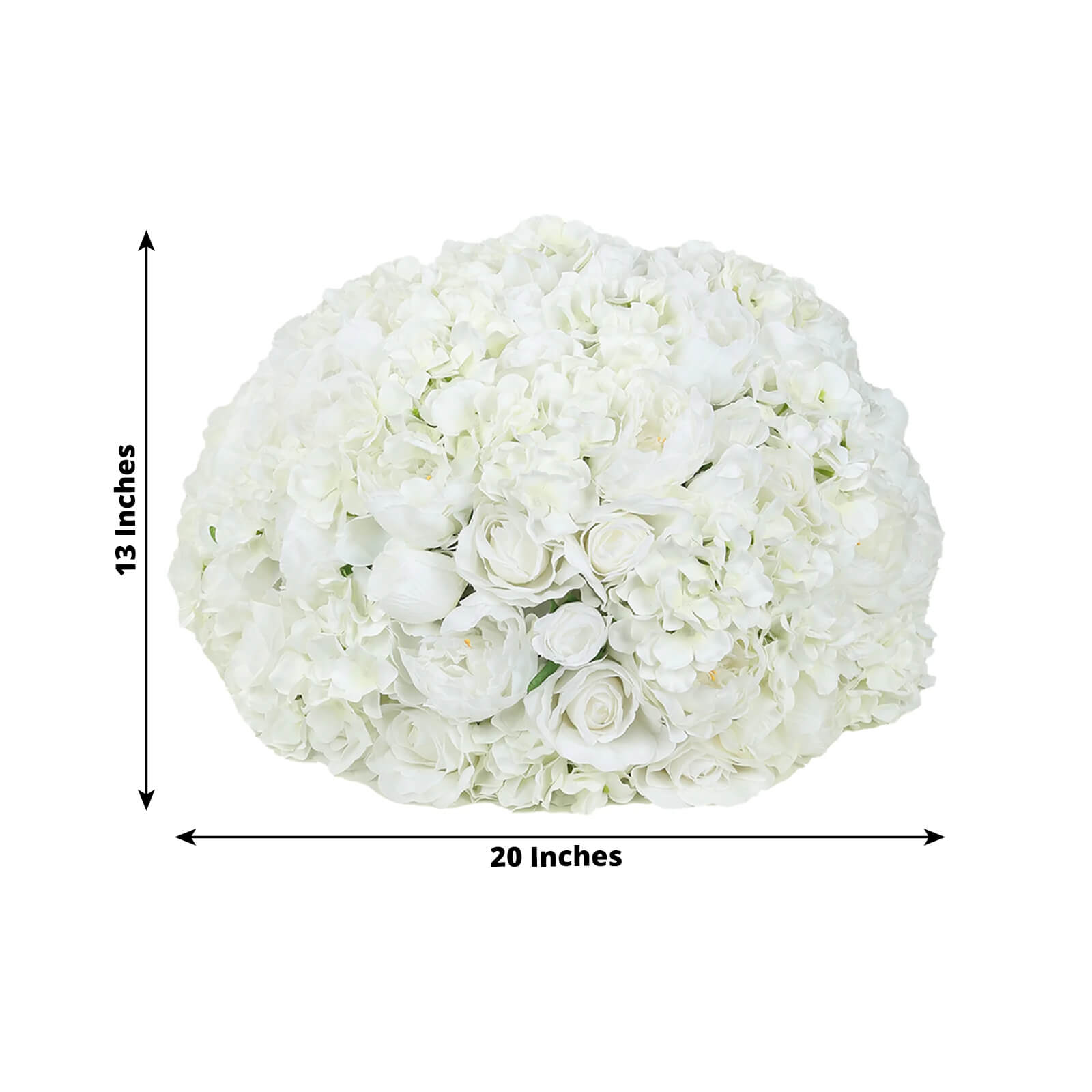 Hot Sale! Large Ivory Artificial Silk Rose Bouquet for Wedding Centerpieces and Table Decor - 20
