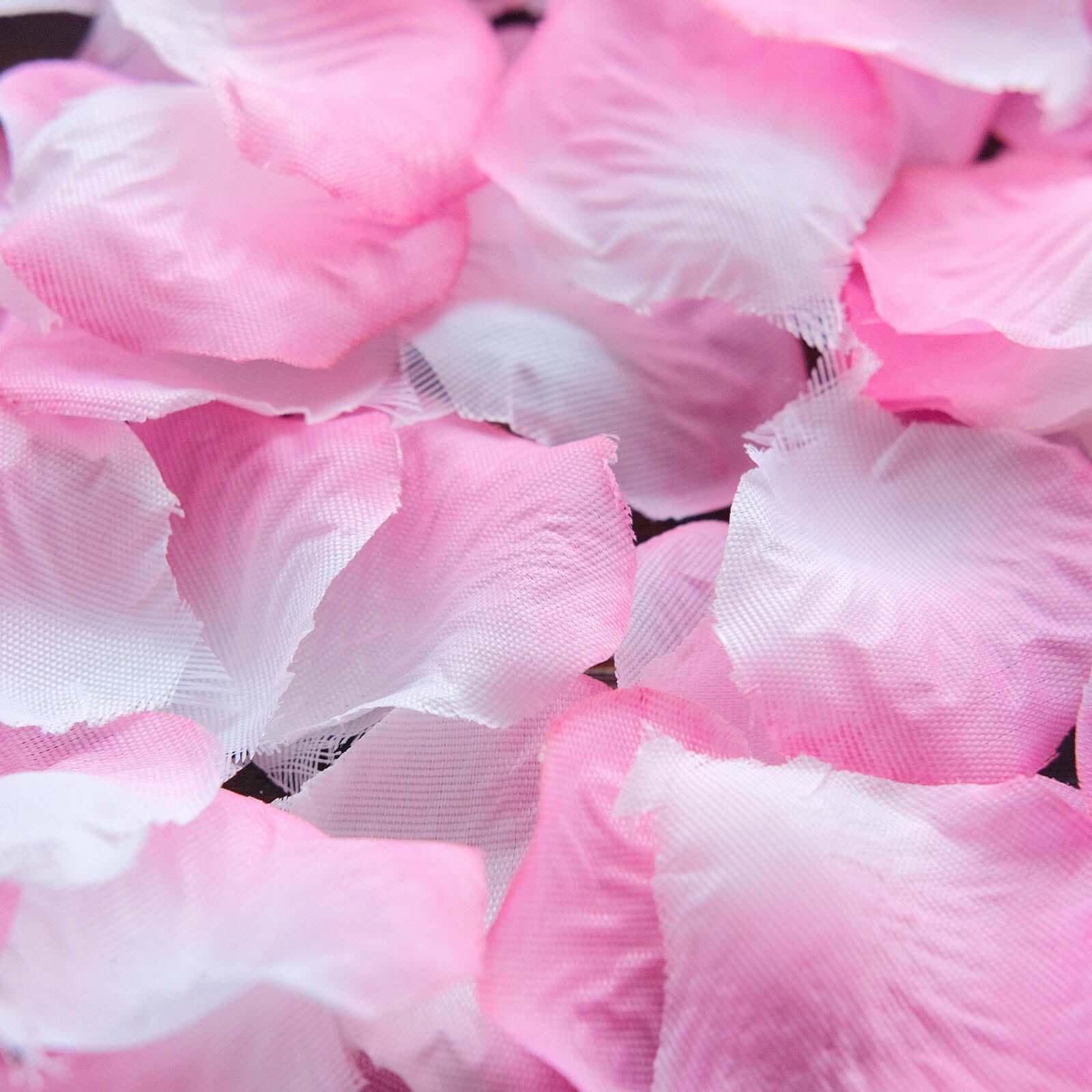 500-Pack White & Pink Silk Rose Petal Confetti - Ideal for Table and Floor Decor