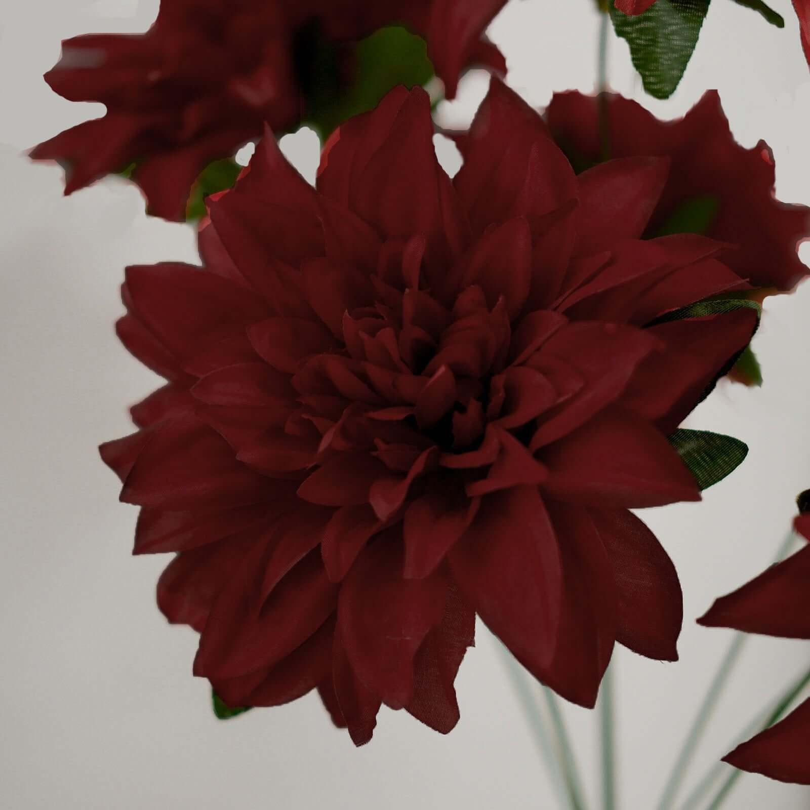 Special Offer: 2 Bouquets of Burgundy Artificial Silk Dahlia Flower Bushes