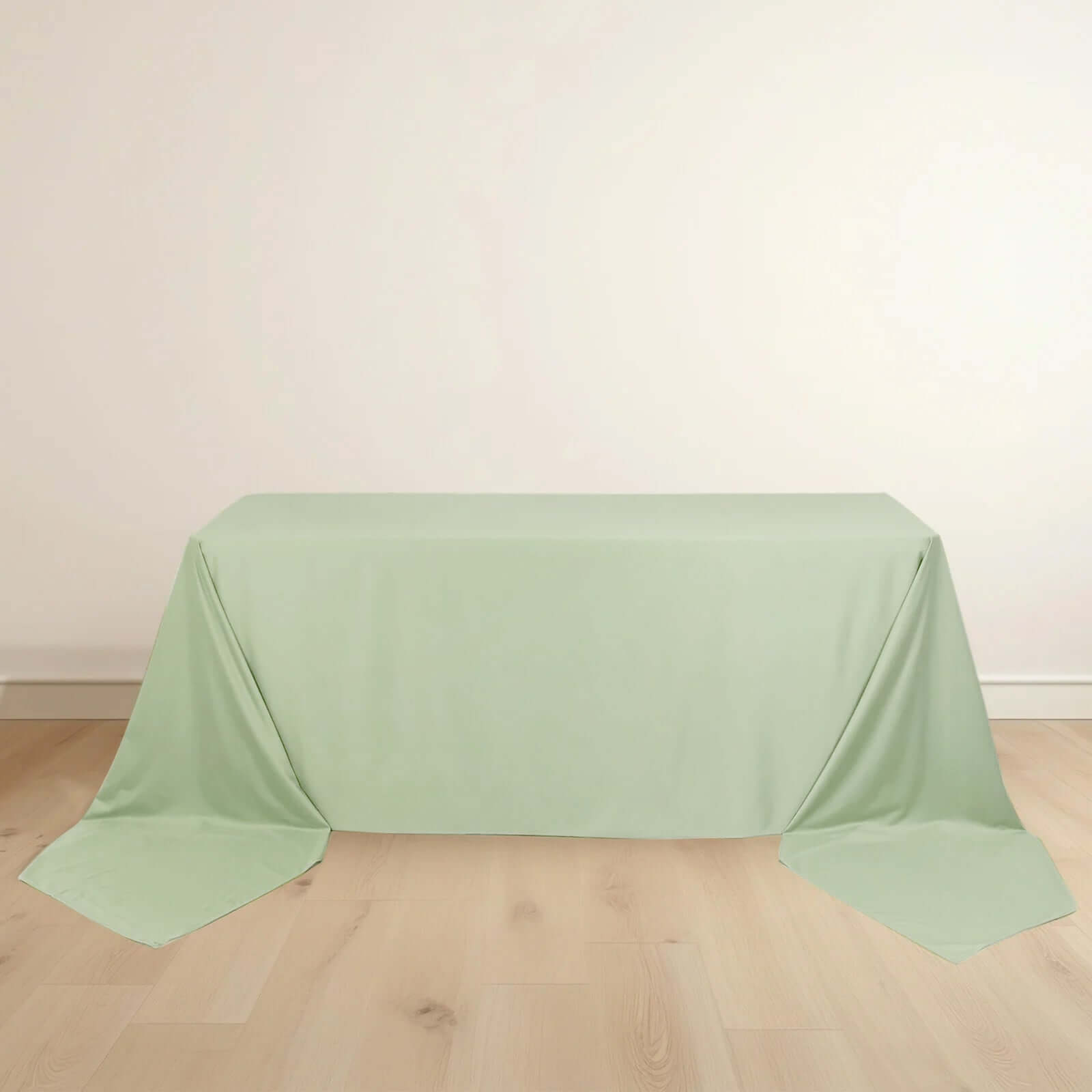 Sage Green Wrinkle-Free & Stain-Resistant Seamless Scuba Polyester 90x156 Tablecloth