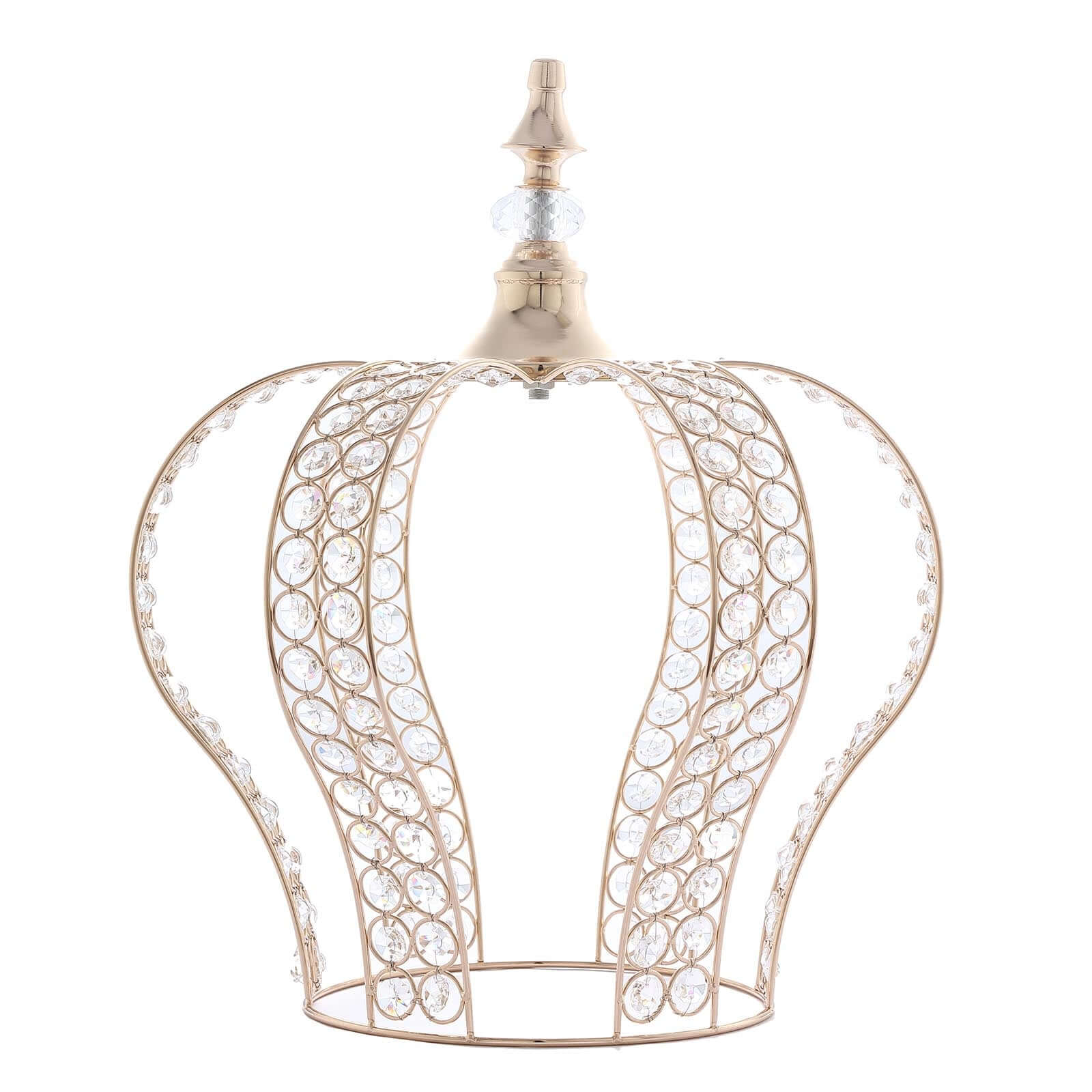 Metallic Gold Crystal-Bead Royal Crown Cake Topper - Ideal for Royal Baby Showers, Sweet 16 Cakes & Events