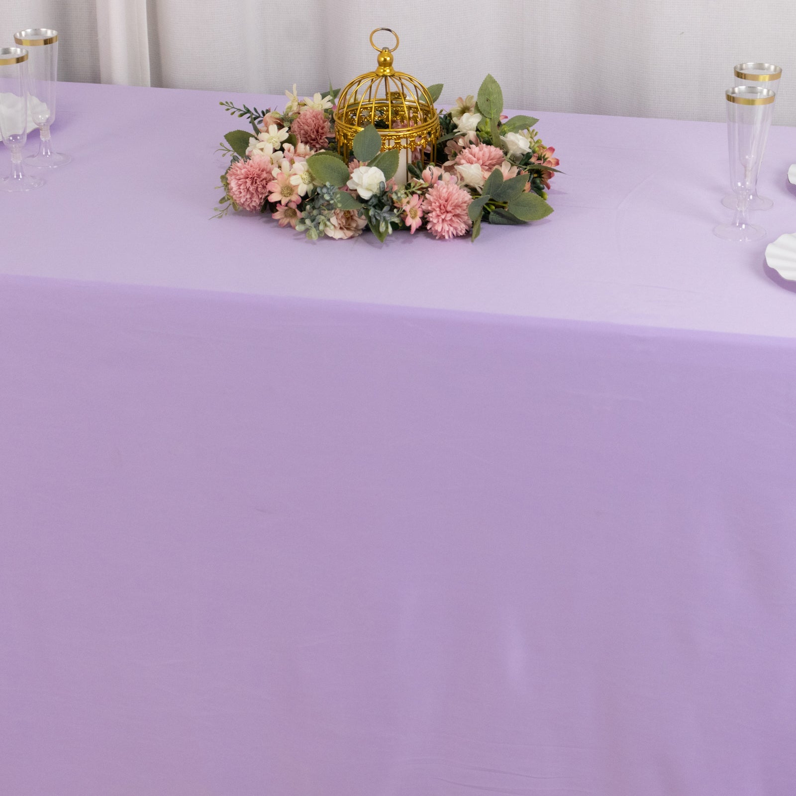 Exclusive Premium Scuba Rectangle Tablecloth - Lavender Lilac, Wrinkle-Free & Stain-Resistant