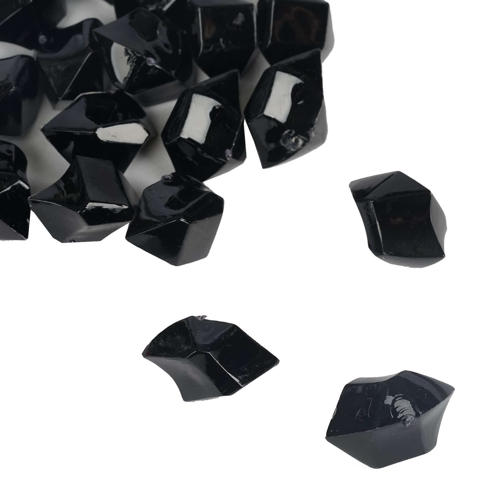 300 Pieces Large Black Acrylic Ice Bead Vase Fillers for Stylish Event Decor & Wedding Tables