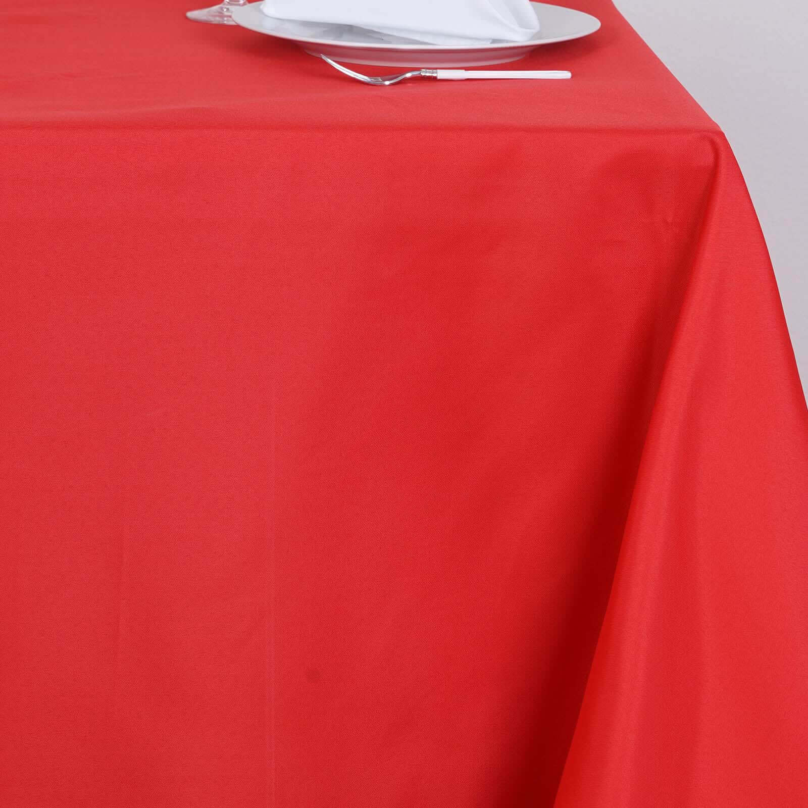 Hot Deal! Red Polyester 70x70 Square Table Overlay - Wrinkle-Free & Durable Tablecloth