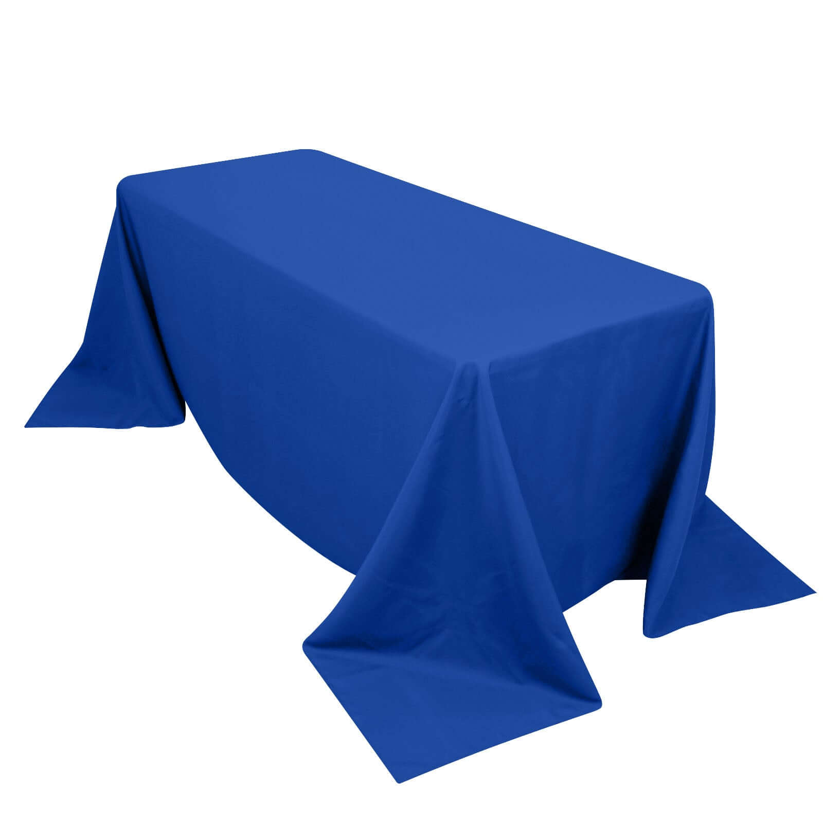 Hot Sale! Royal Blue Seamless 220GSM Stain-Resistant Premium Polyester Rectangle Tablecloth 90x132