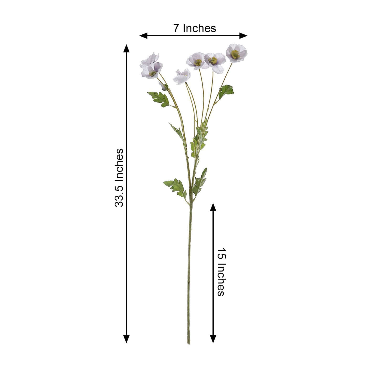 Get 2 Stems of Stunning Lavender Lilac Artificial Poppy Silk Flowers for Centerpiece Decor